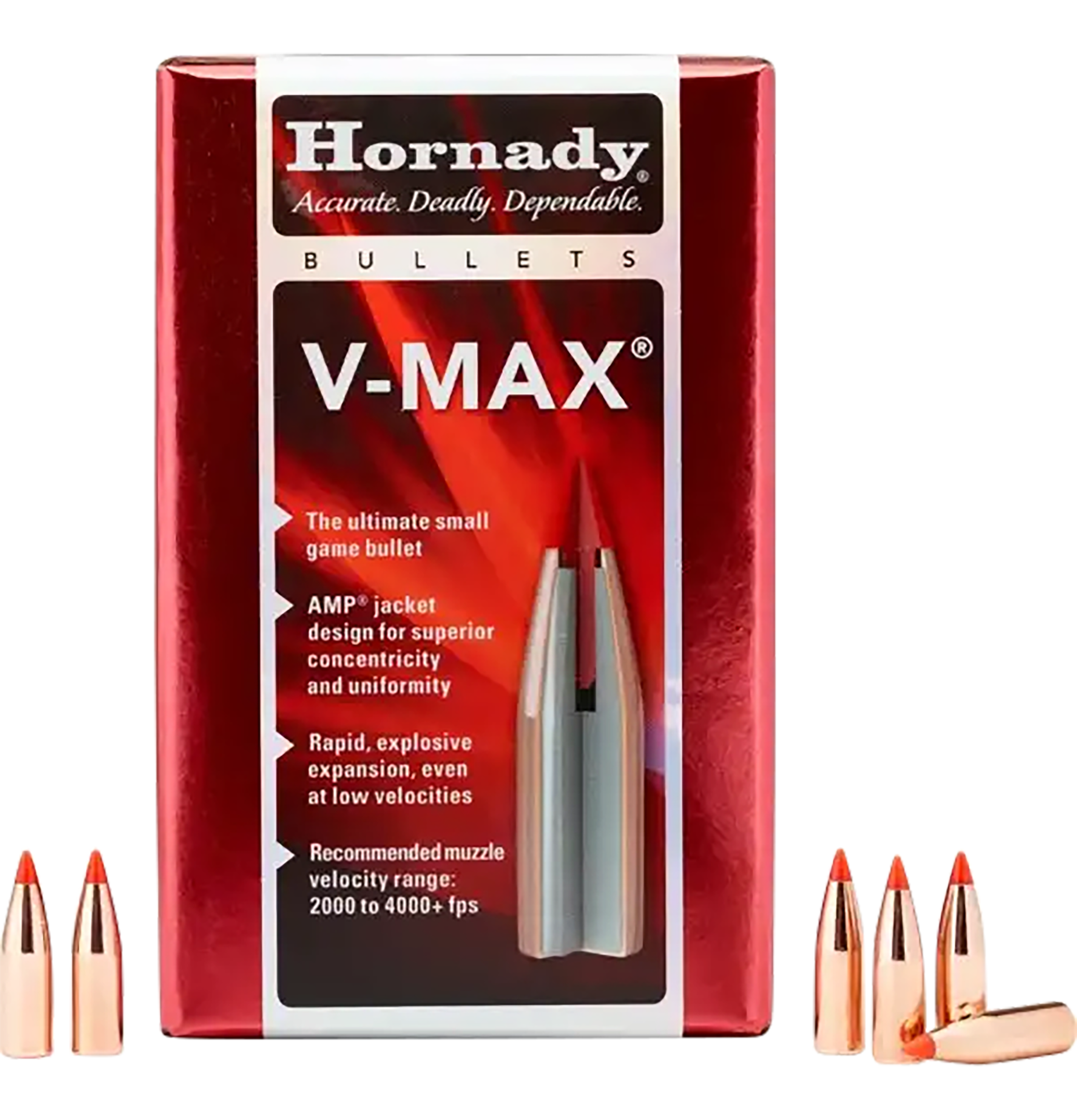 Hornady V-MAX Bullets 284 Caliber, 7mm (284 Diameter) 120 Grain Flat Base Box of 100