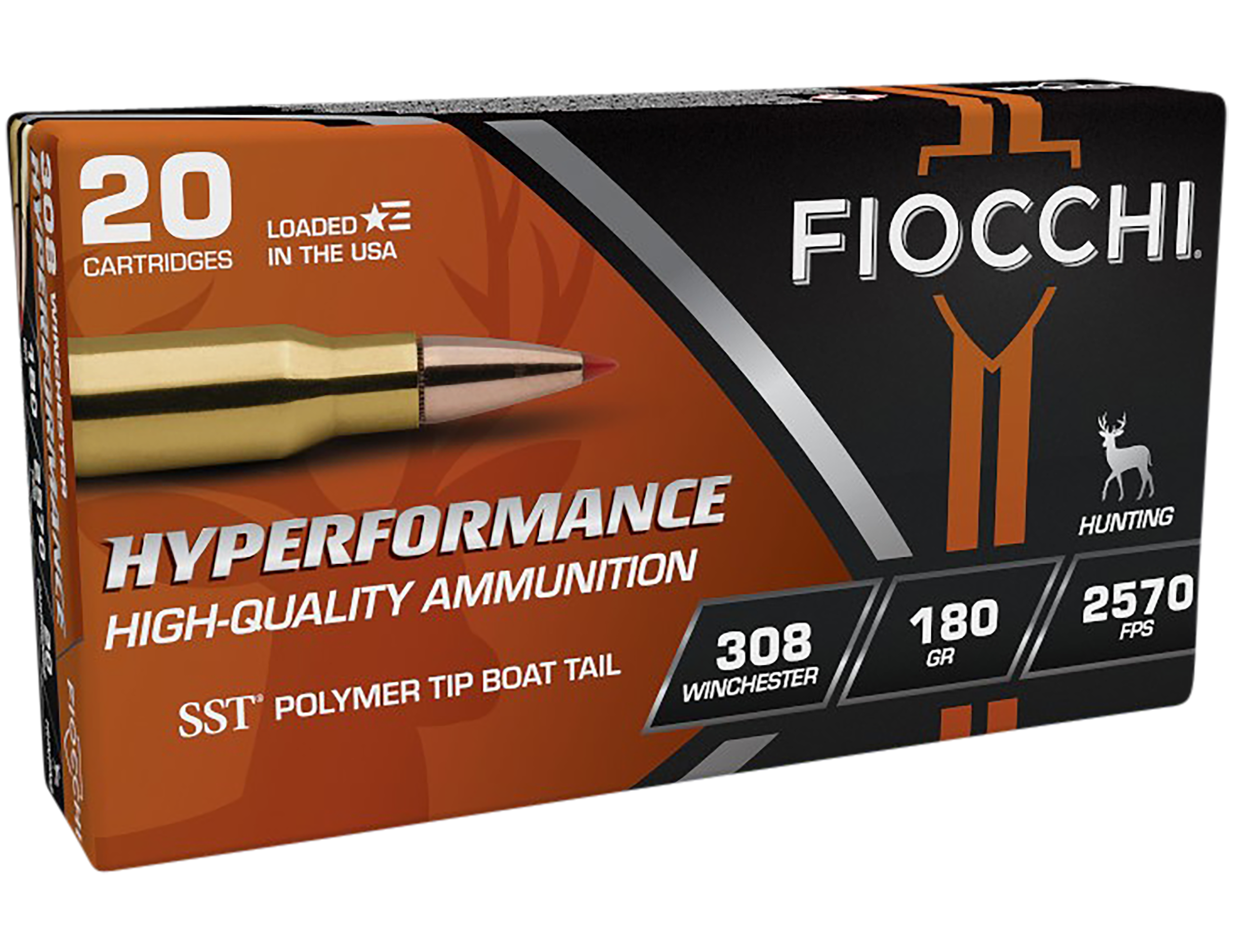 Fiocchi 308HSC Hyperformance Hunting 308 Win 180 gr Super Shock Tip (SST) 20 Per Box/ 10 Cs