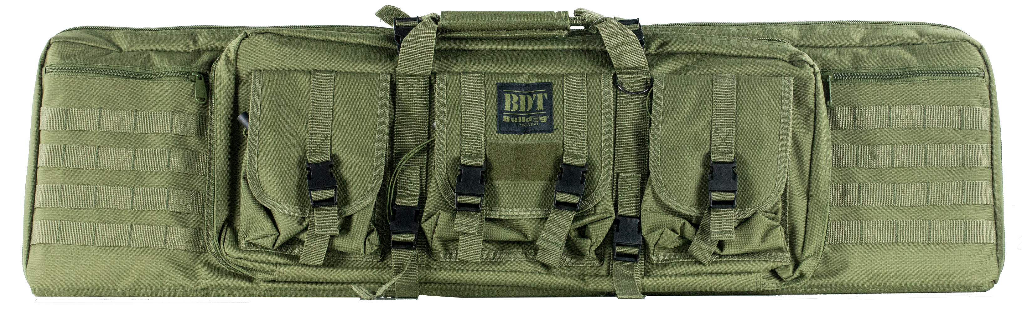 Bulldog BDT4037G BDT Tactical Single Rifle Case made of Nylon with Green Finish, 3 Accessory Pockets, Deluxe Padded Backstraps, Lockable Zippers & Padded Internal Divider 13" H x 37" W x 3" D Internal Dimensions