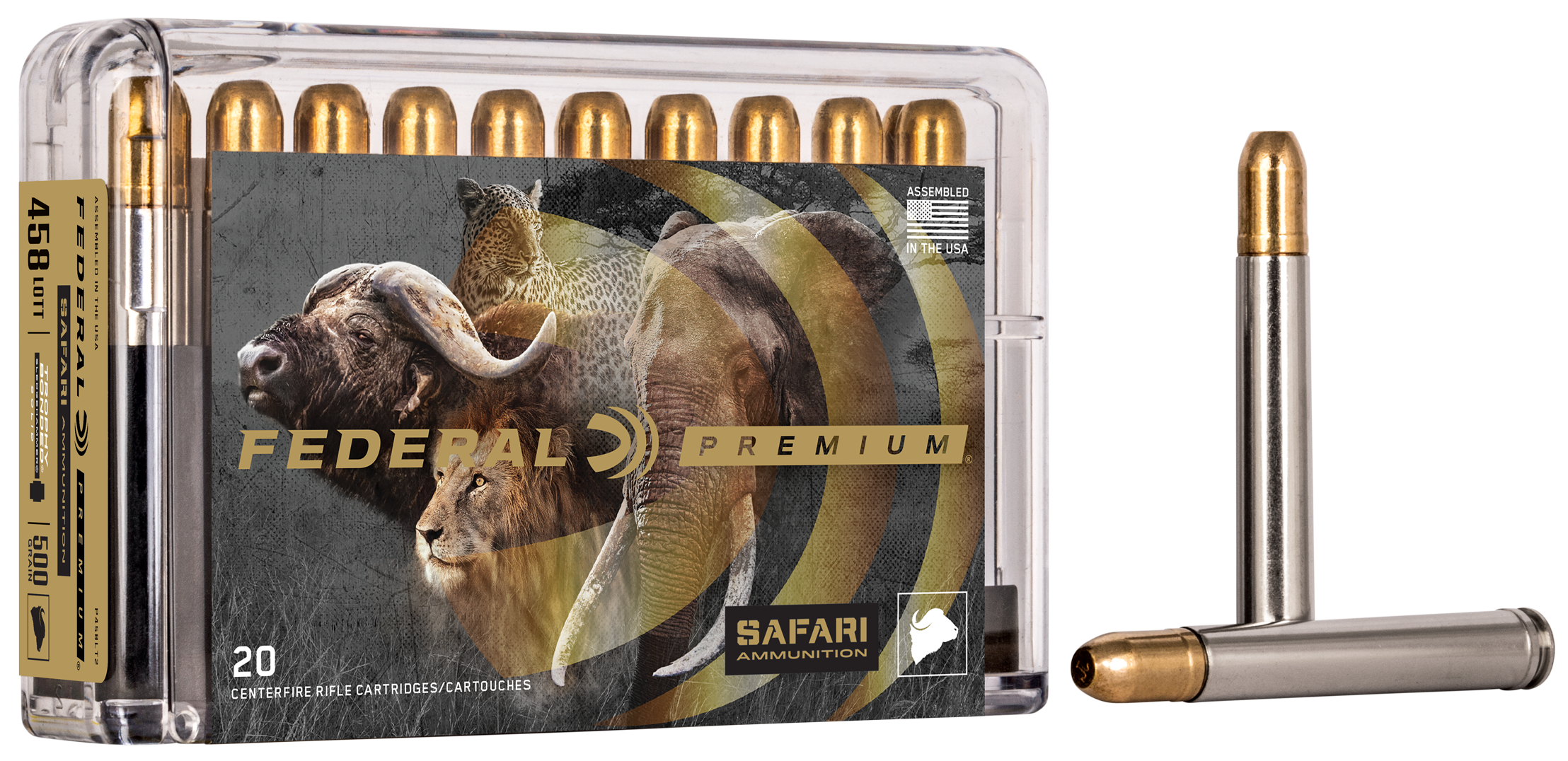 Federal Premium Safari Ammunition 458 Winchester Magnum 500 Grain Speer Trophy Bonded Sledgehammer 20RD