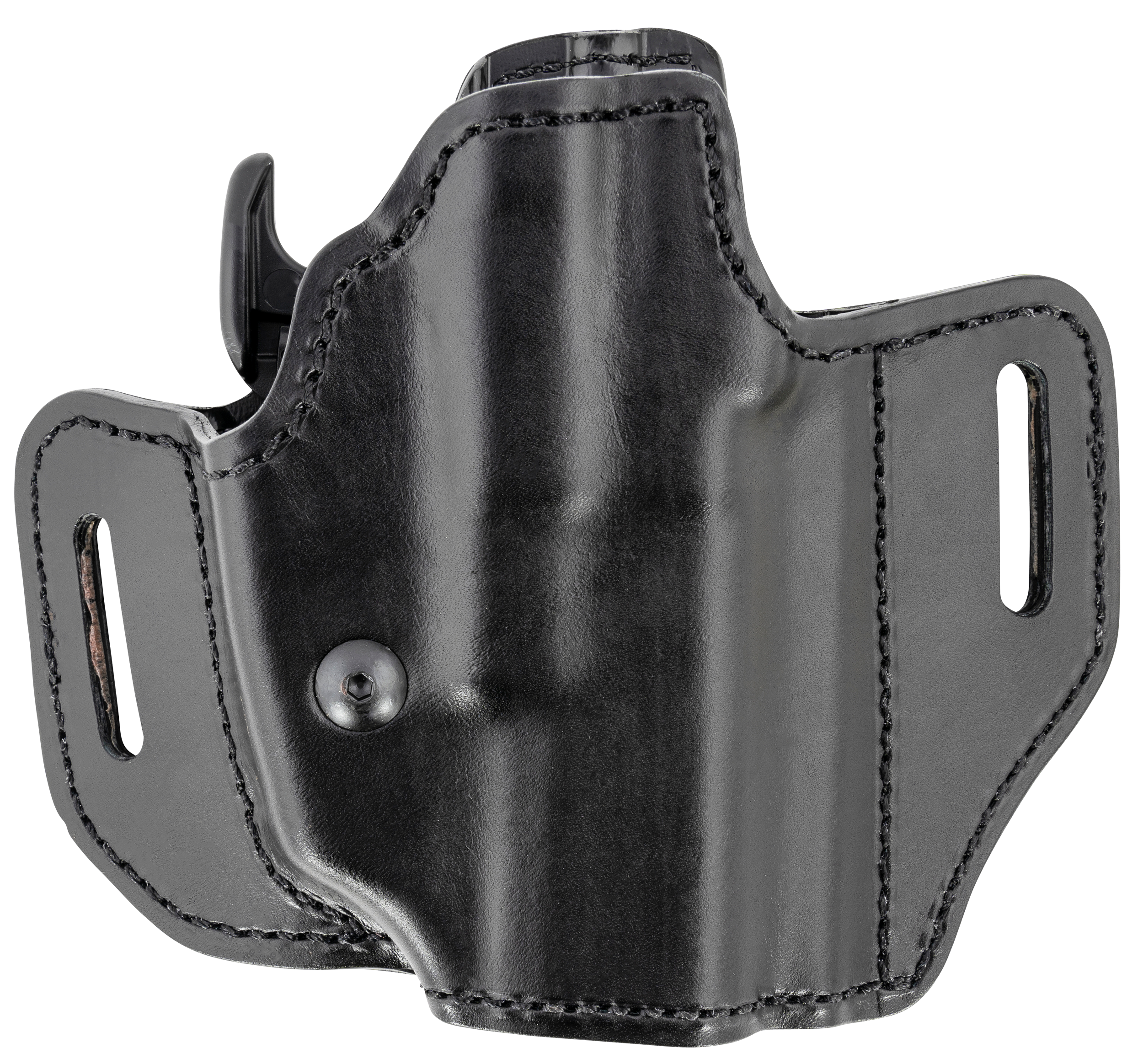 Bianchi 52831 Allusion Assent Pro-Fit OWB Size 13b Black Leather Belt Slide Compatible w/Glock 19/Ruger Security-9/FN FNS Belt Up to 1.50" Wide Right Hand