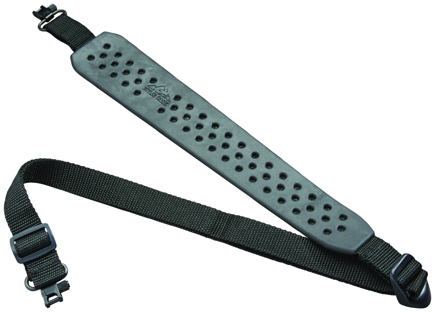 Butler Creek 81060 Comfort V- Grip Sling made of Black Rubber with Nylon Strap, Adjustable Design & 1" QD Swivels for Rifles