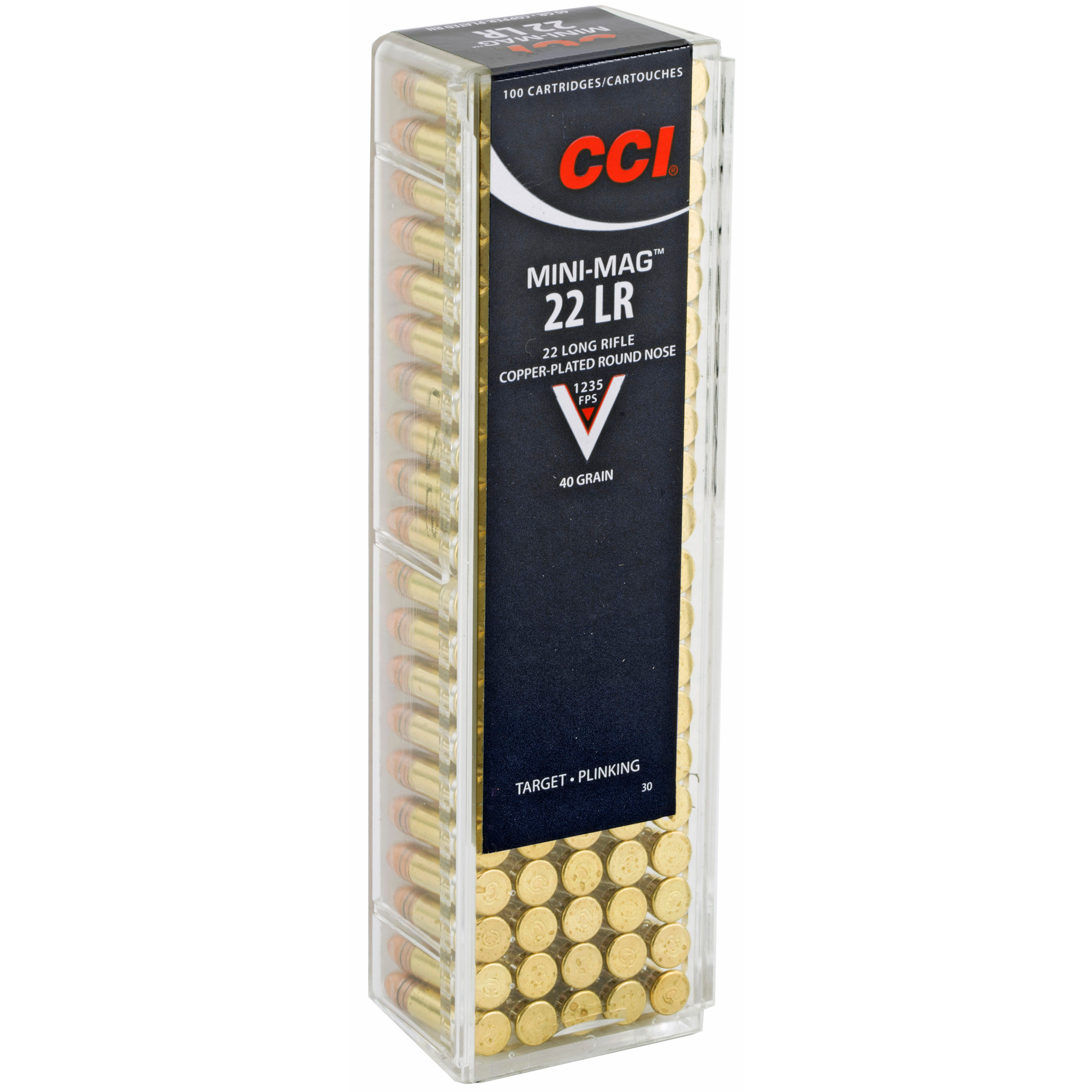 CCI Mini-Mag Ammunition 22 Long Rifle 40 Grain Plated Lead Round Nose