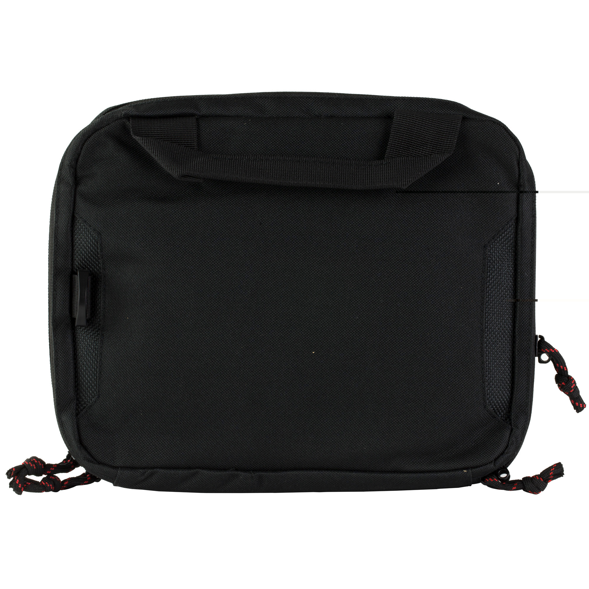 Tac Six 10814 Crew Tactical Pistol Case made of Black 600D Polyester with MOLLE System, Lockable Compartments, Storage Pockets, 600D Lining & Carry Handel 10" L x 3" W x 8" H Interior Dimensions Holds up to 2 Handguns