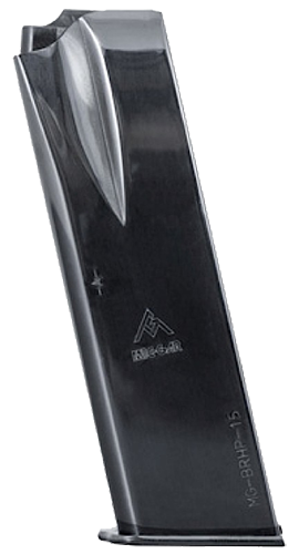 Mec-Gar MGBRHP15N StandardNickel Detachable 15rd 9mm Luger for Browning Hi-Power/Springfield SA-35