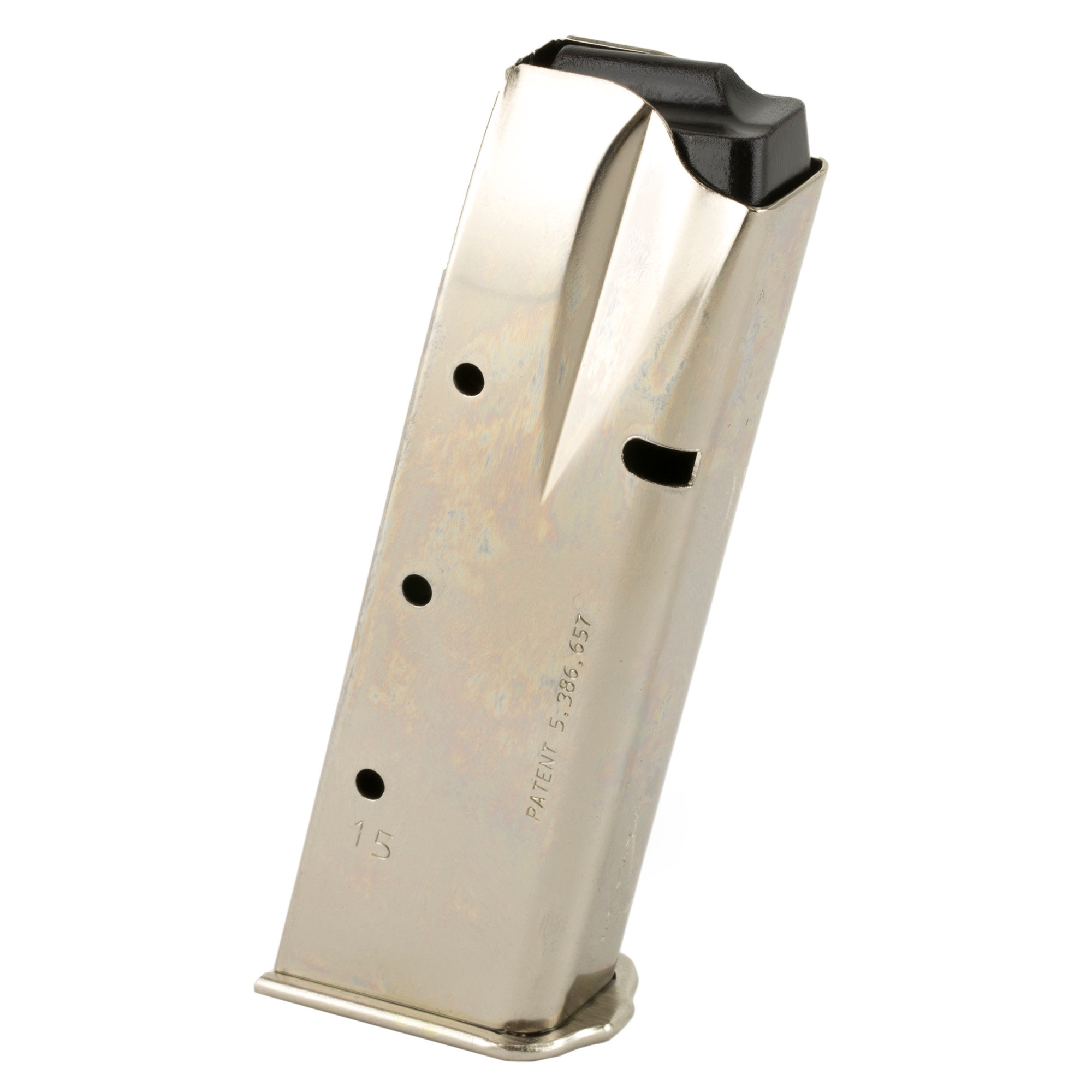 Mec-Gar MGBRHP15N StandardNickel Detachable 15rd 9mm Luger for Browning Hi-Power/Springfield SA-35