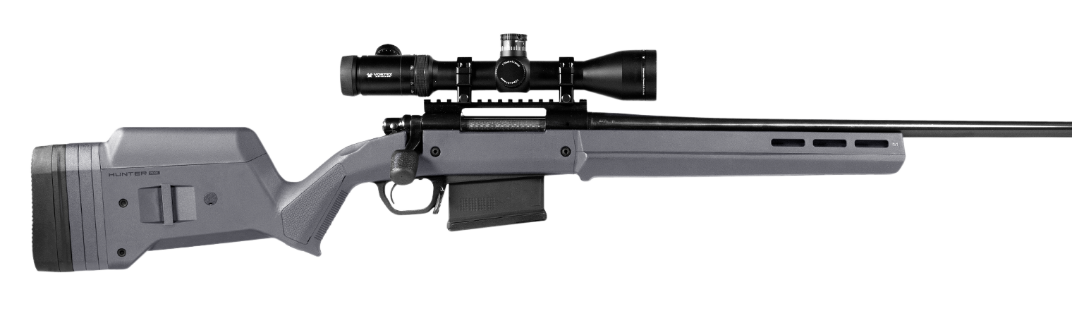 Magpul MAG483-GRY Hunter 700 Stock Fixed with Aluminum Bedding & Adjustable Comb Stealth Gray Synthetic for Remington 700 LA
