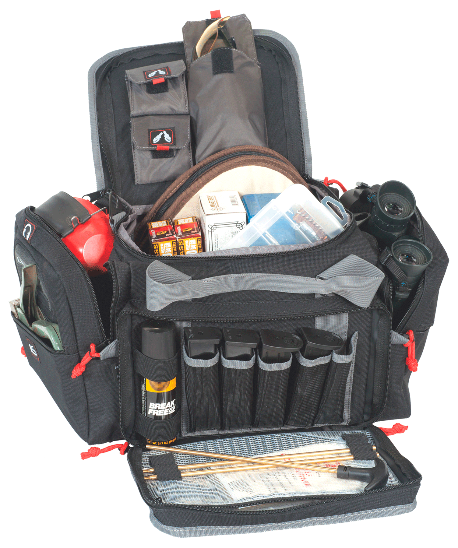 GPS Bags 1411MRB MediumBlack Nylon with Lift Ports, Storage Pockets, Visual ID Storage System & Lockable Zippers Includes Two Ammo Dump Cups