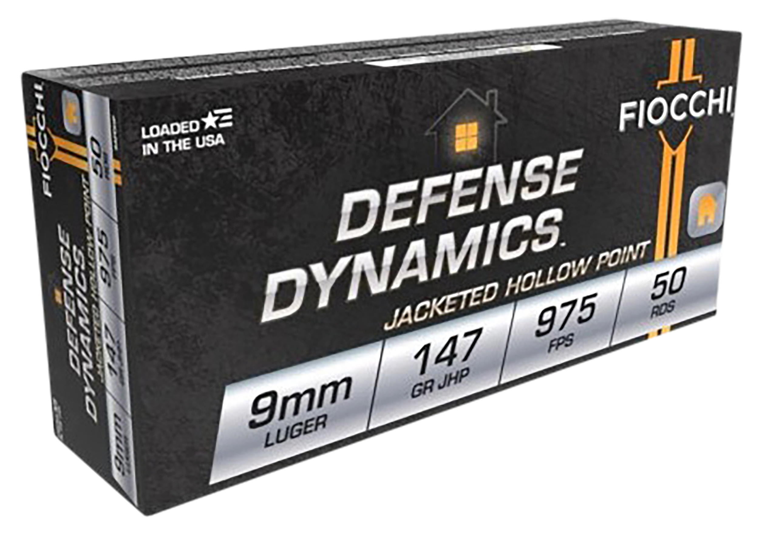 Fiocchi 9APDHP Defense Dynamics Defense 9mm Luger 147 gr Jacketed Hollow Point (JHP) 50rd Bx