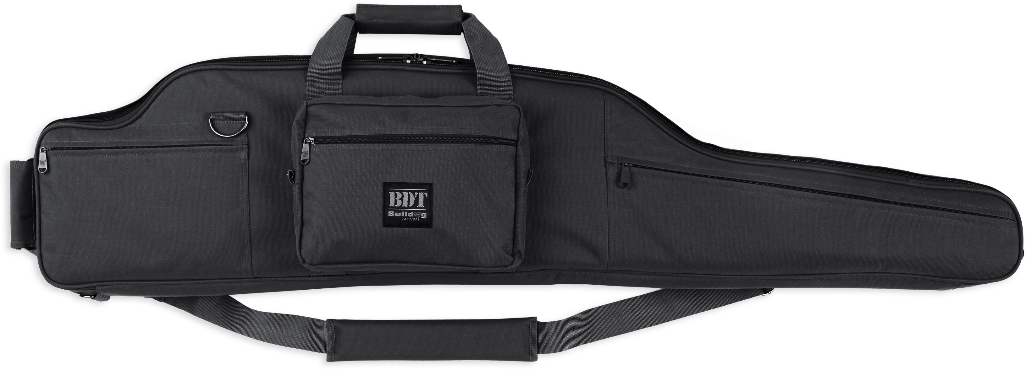Bulldog BDT8054B BDT Tactical Long Range Rifle Case made of Water-Resistant 600D Polyester with Black Finish, Quilted Lining, 3 External Zippered Pockets & Lockable Main Compartment 54" L