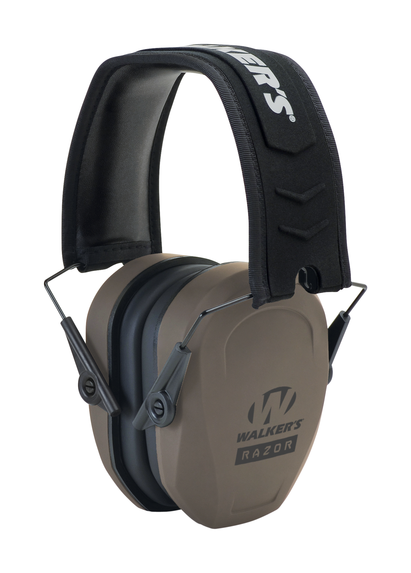 Walker's GWPRSMPASFDE Razor Slim Passive Muff Polymer 27 dB Over the Head Flat Dark Earth/Black Adult