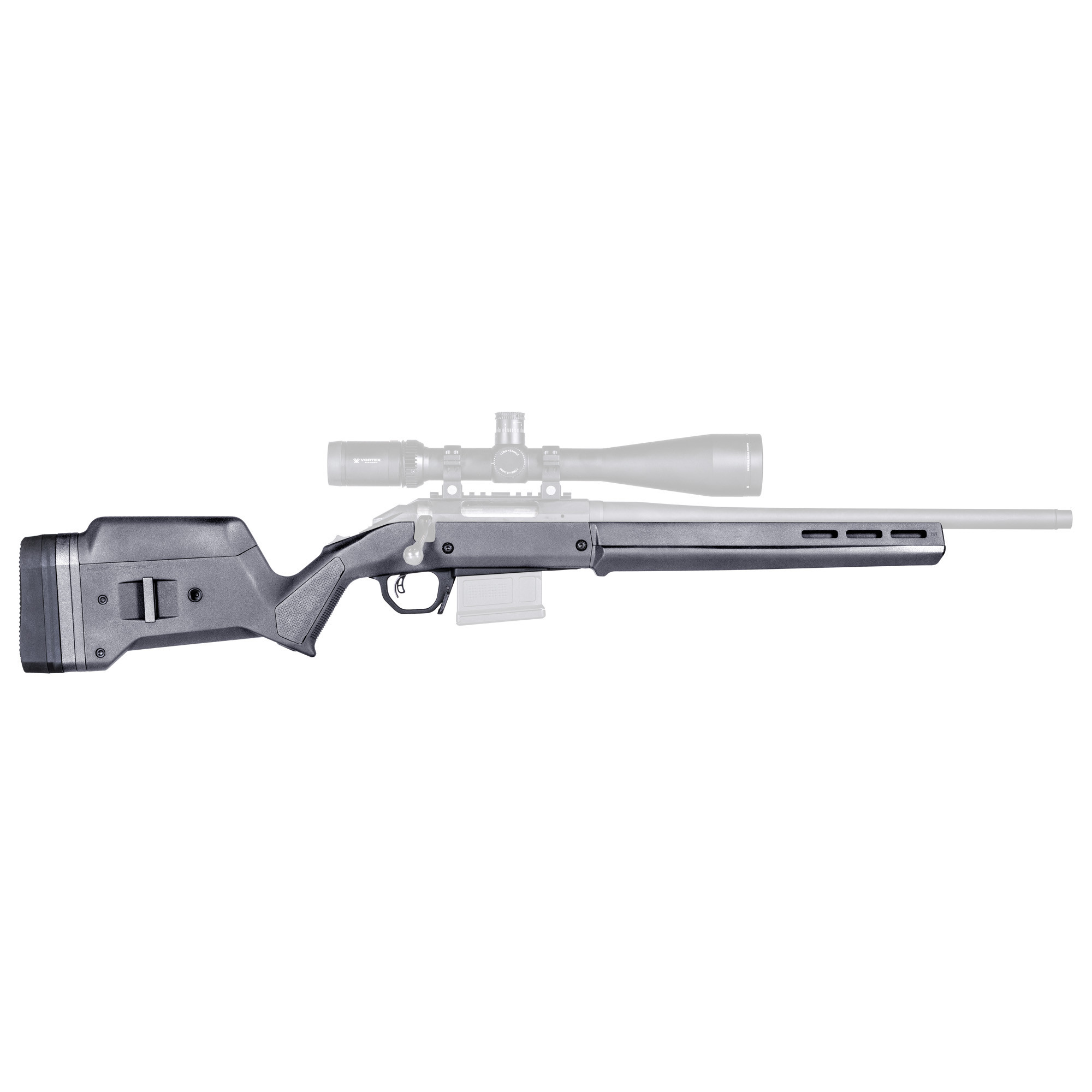 Magpul MAG1207-ODG Hunter American Stock OD Green Adjustable Synthetic Stock with Aluminum Chassis for Short Action Ruger American Right Hand Includes STANAG Mag Well