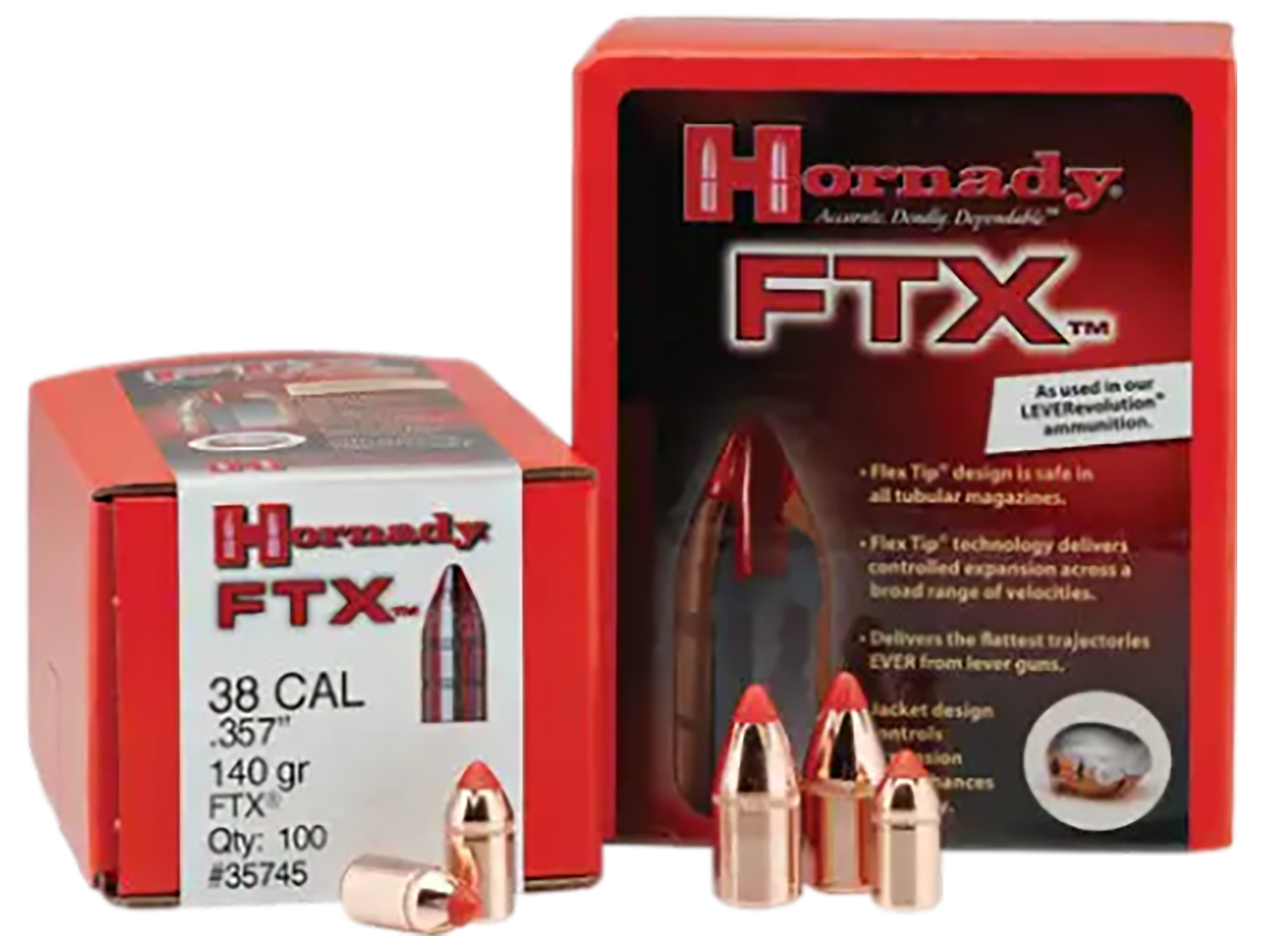Hornady 30395 FTX Hunting 30 Cal .308 160 gr Flex Tip eXpanding (FTX)