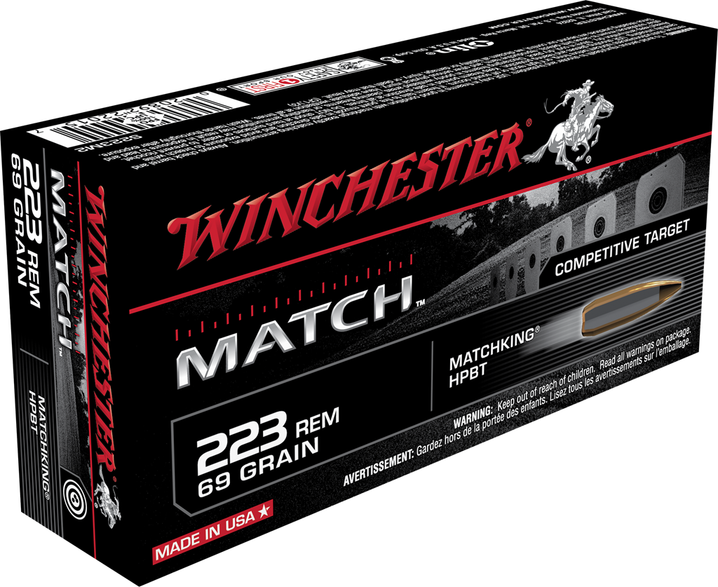 Winchester Match Ammunition 223 Remington 69 Grain Sierra MatchKing Hollow Point Boat Tail 20RD