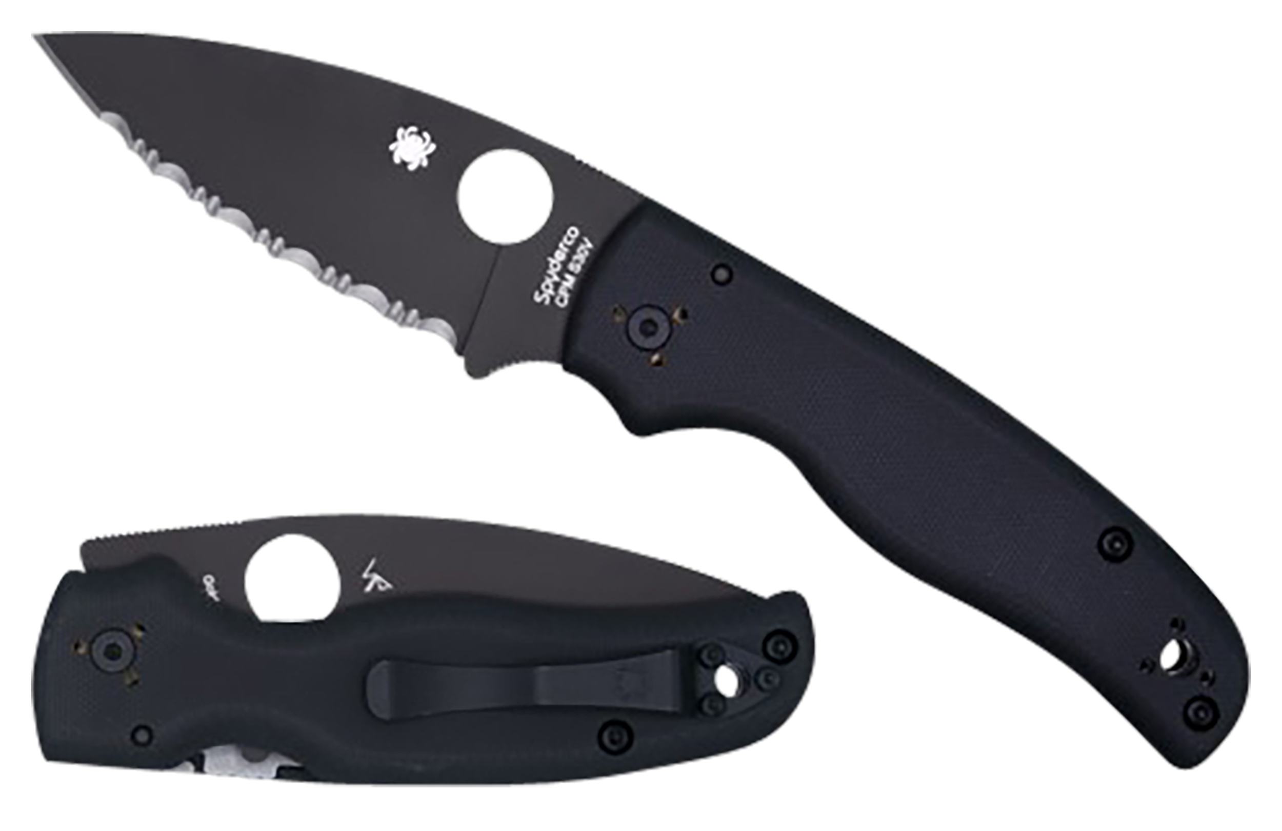 Spyderco , Spy C229gpbk Shaman Black Blade