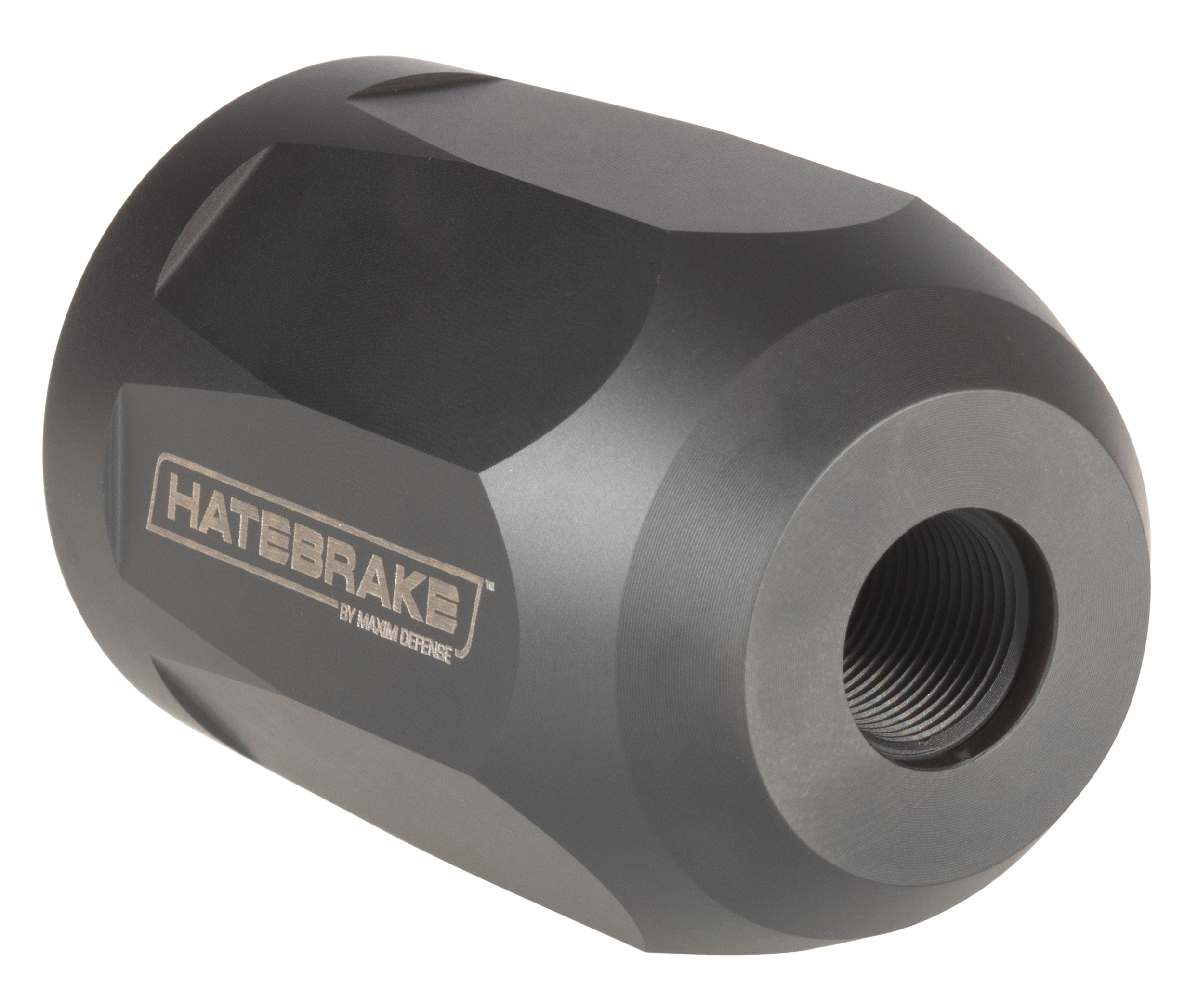 Maxim Defense MXM47707 Hate BrakeBlack DLC 17-4 Stainless Steel with 1/2"-28 tpi Threads, 2.40" OAL, 1.50" Diameter & Octagon Shape for 5.56x45mm NATO