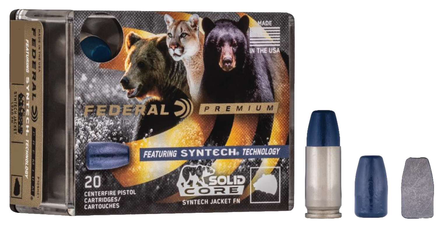 Federal P44SHC1 Premium Hunting 44 Rem Mag 300 gr Solid Core Synthetic Flat Nose 20 Per Box/10 Cs