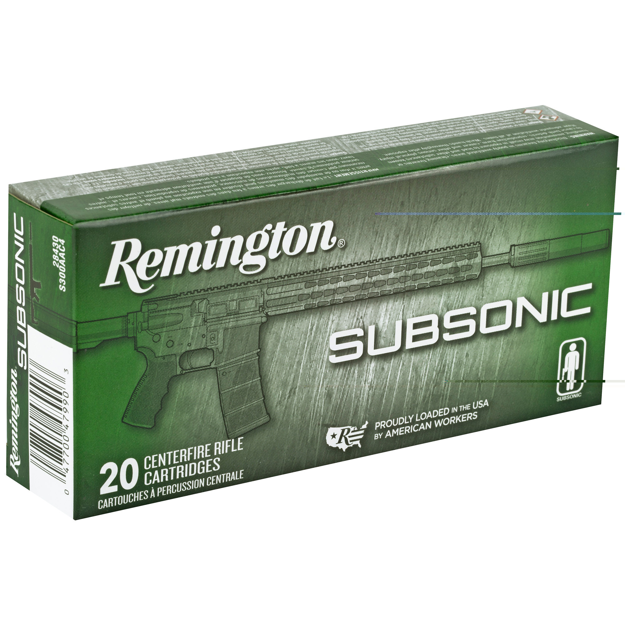 Remington 300BLK 220GR SUBSONIC 20/200 Rem Subsonic 300Blk 220Gr Otfb 20/10