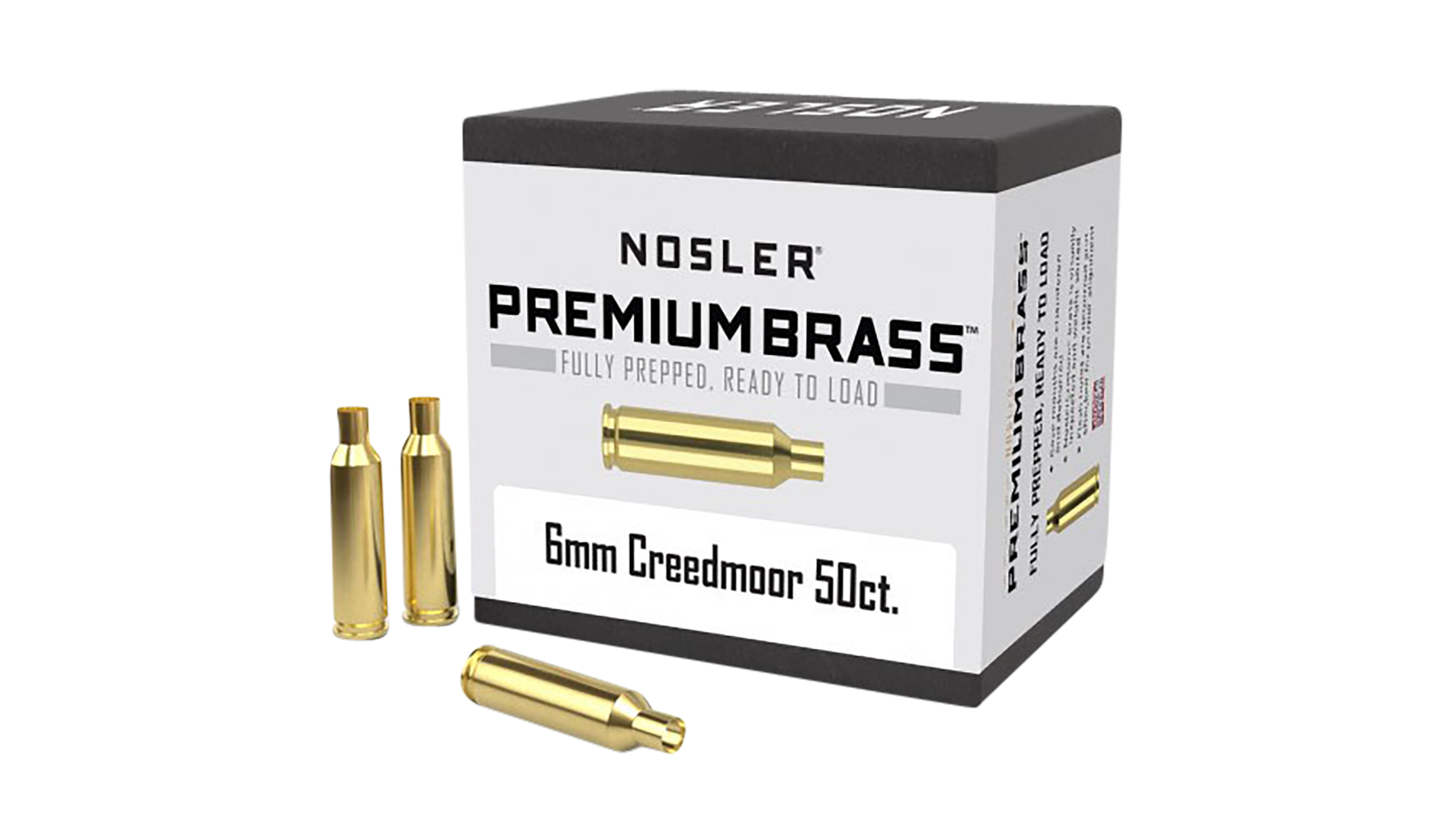 Nosler 10229 Premium Brass Unprimed Cases 6mm Creedmoor Rifle Brass 50 Per Box