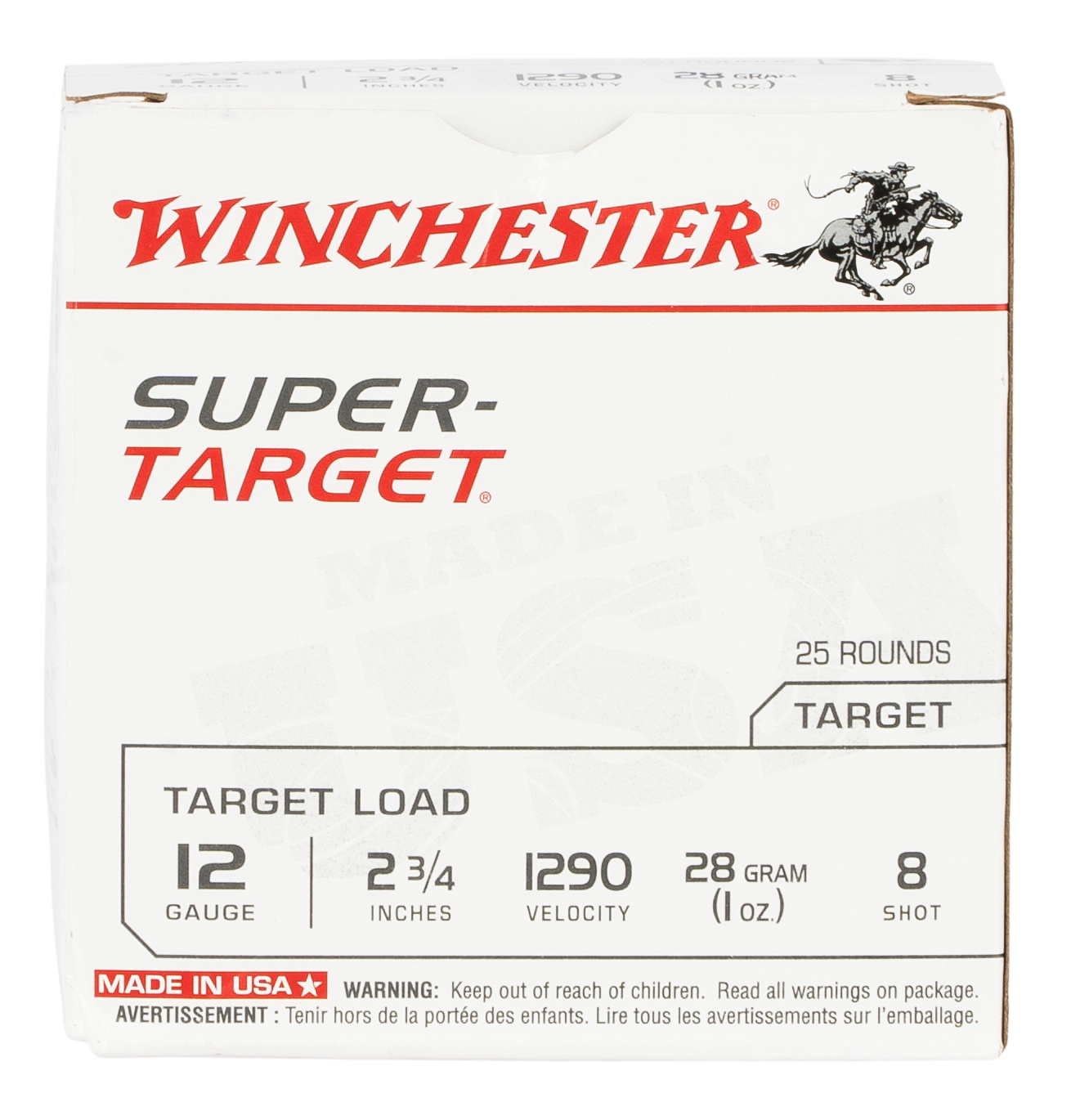 Winchester Ammo TRGT12908 Super-Target Light Target 12 Gauge 2.75" 1 oz 1290 fps 8 Shot 25ea
