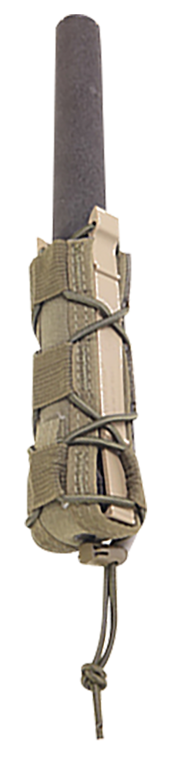 High Speed Gear 11EX00CB TACO Extended Mag Pouch Single Coyote Brown Nylon MOLLE Belts 2" Wide Compatible w/ Pistol