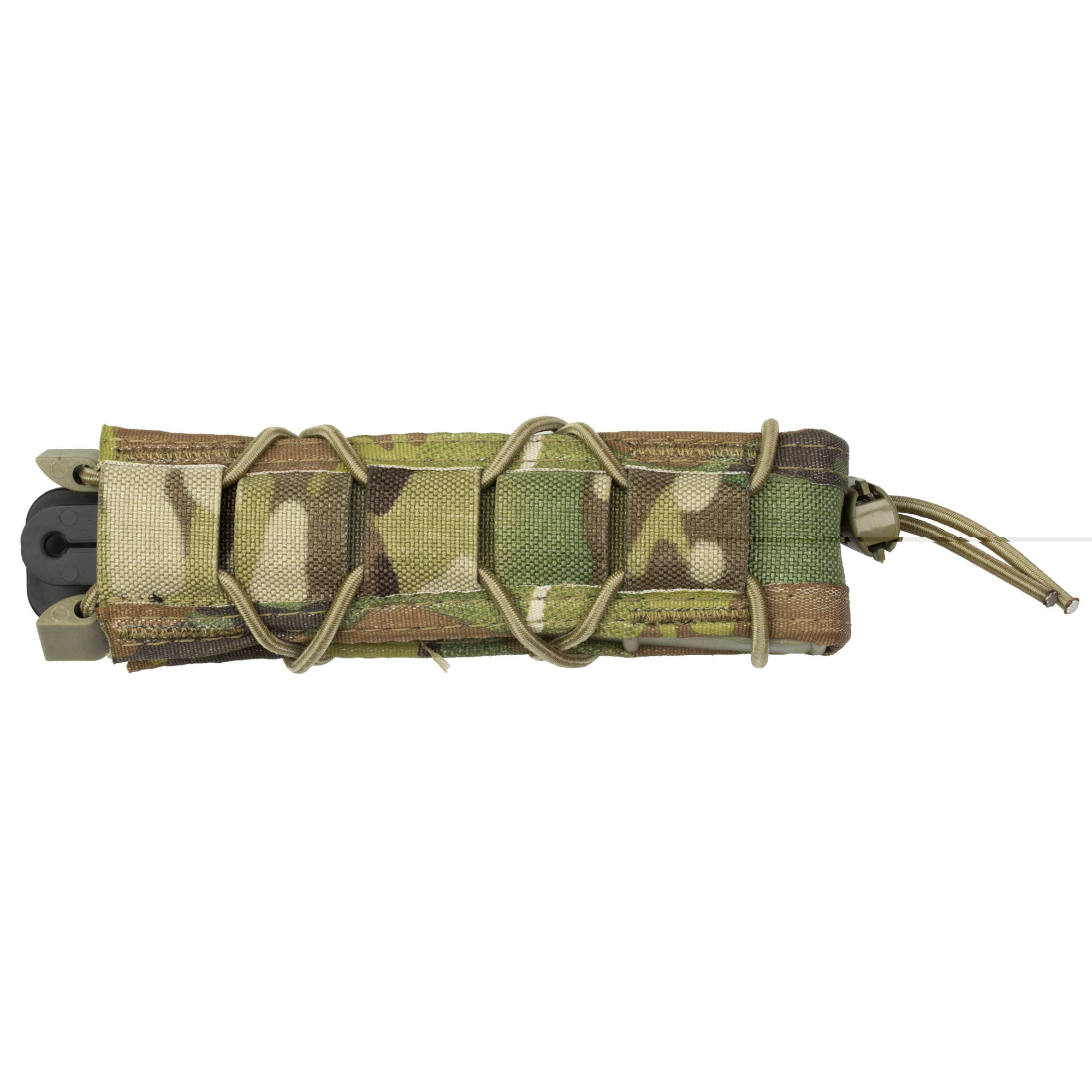 High Speed Gear 11EX00CB TACO Extended Mag Pouch Single Coyote Brown Nylon MOLLE Belts 2" Wide Compatible w/ Pistol