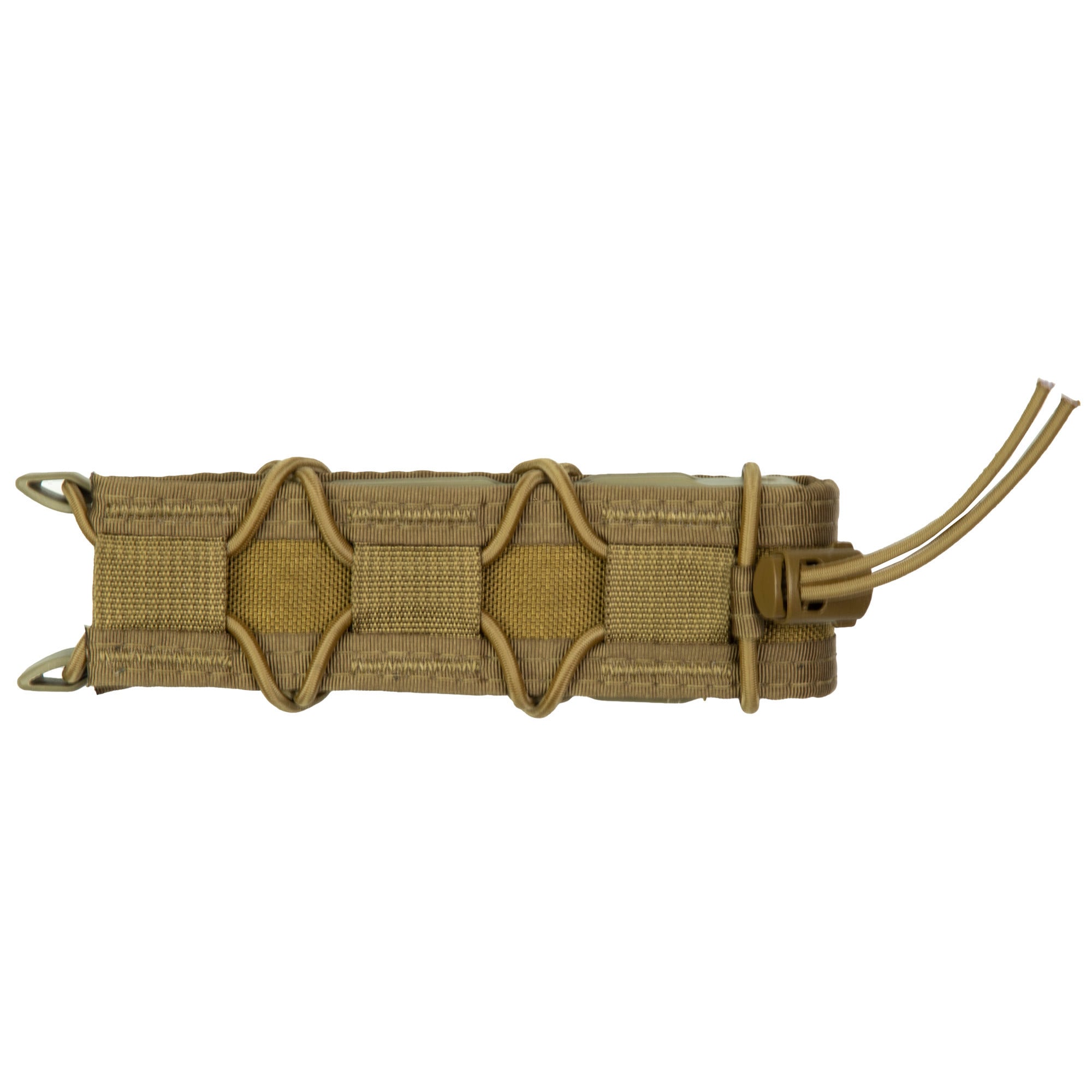 High Speed Gear 11EX00CB TACO Extended Mag Pouch Single Coyote Brown Nylon MOLLE Belts 2" Wide Compatible w/ Pistol
