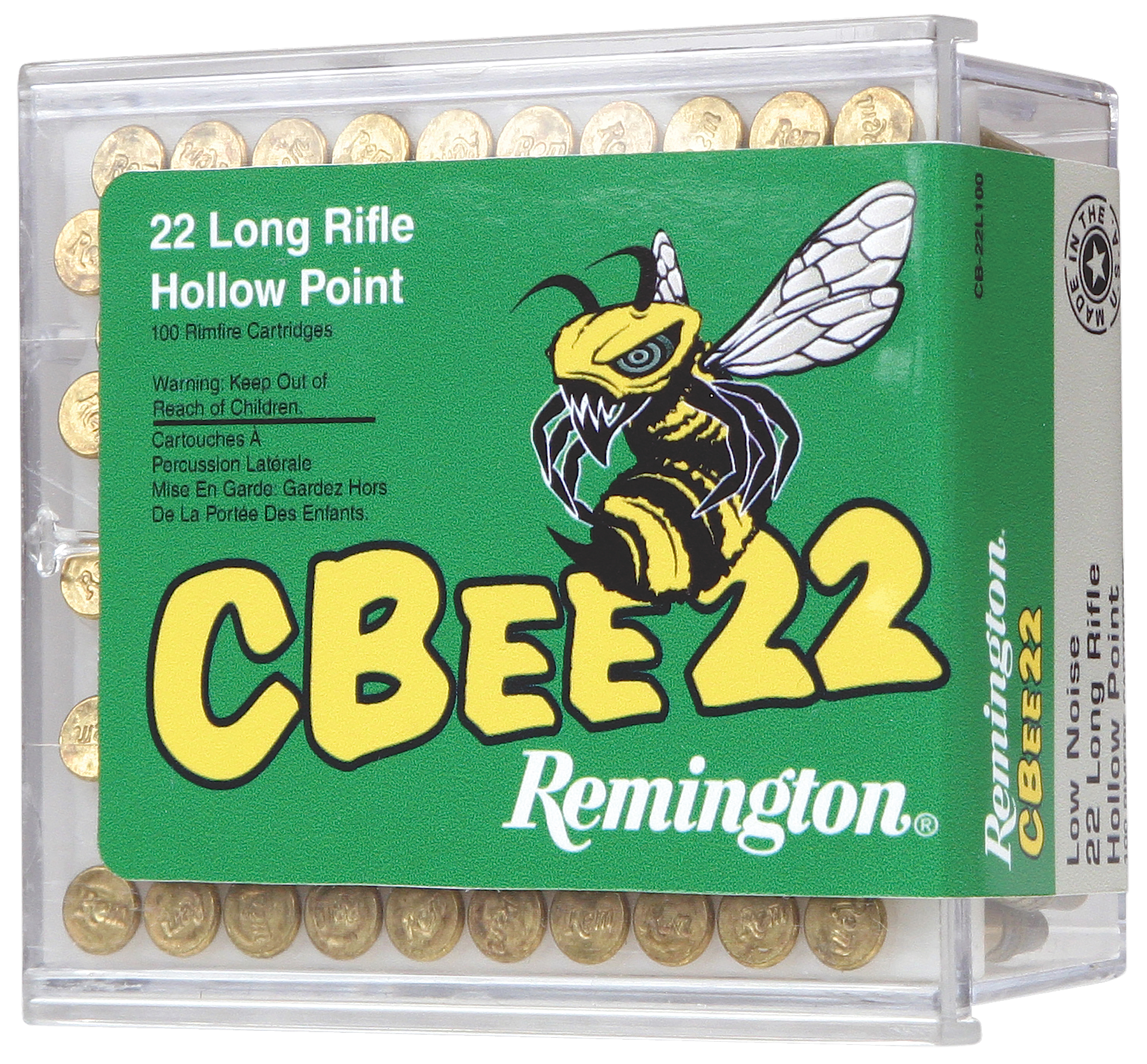 Remington CBee Ammunition 22 Long Rifle 33 Grain Hollow Point Subsonic Box of 100