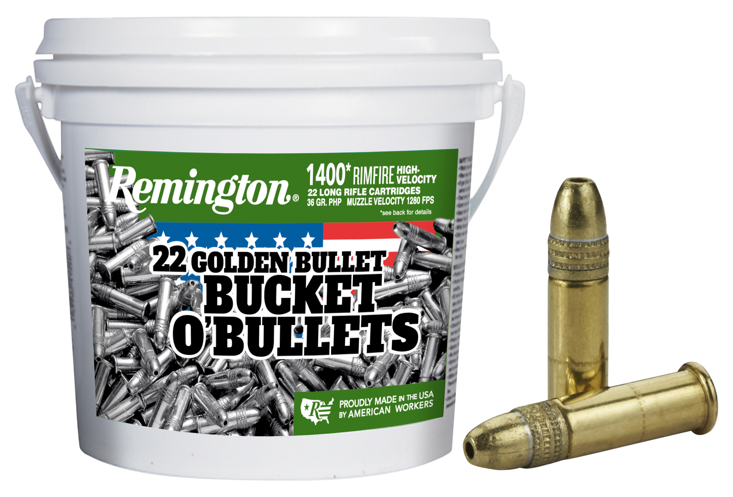 Remington Ammunition 1622B Golden Bullet 22 LR 36 GR Plated Hollow Point 1400 Bx/ 4 Cs