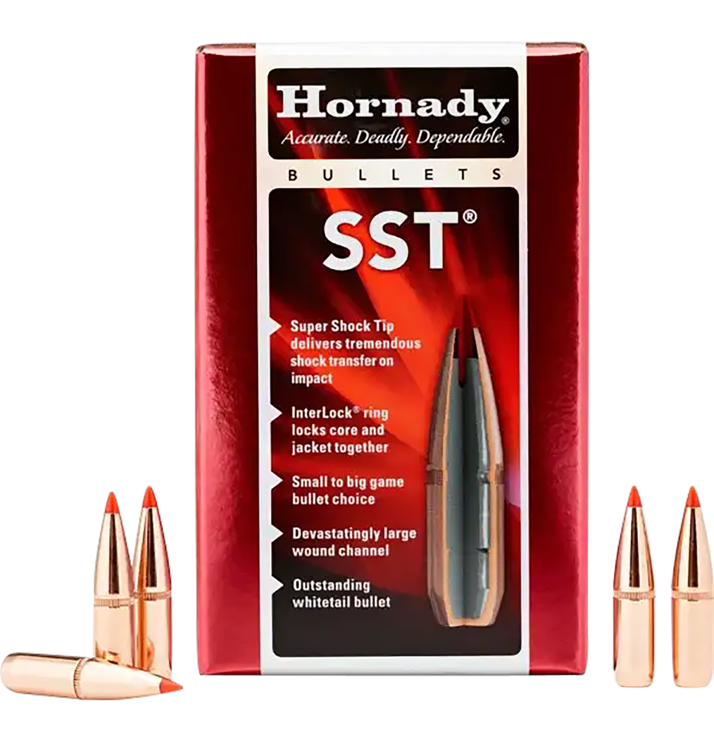 Hornady SST Bullets 284 Caliber, 7mm (284 Diameter) 139 Grain InterLock Polymer Tip Spitzer Boat Tail Box of 100