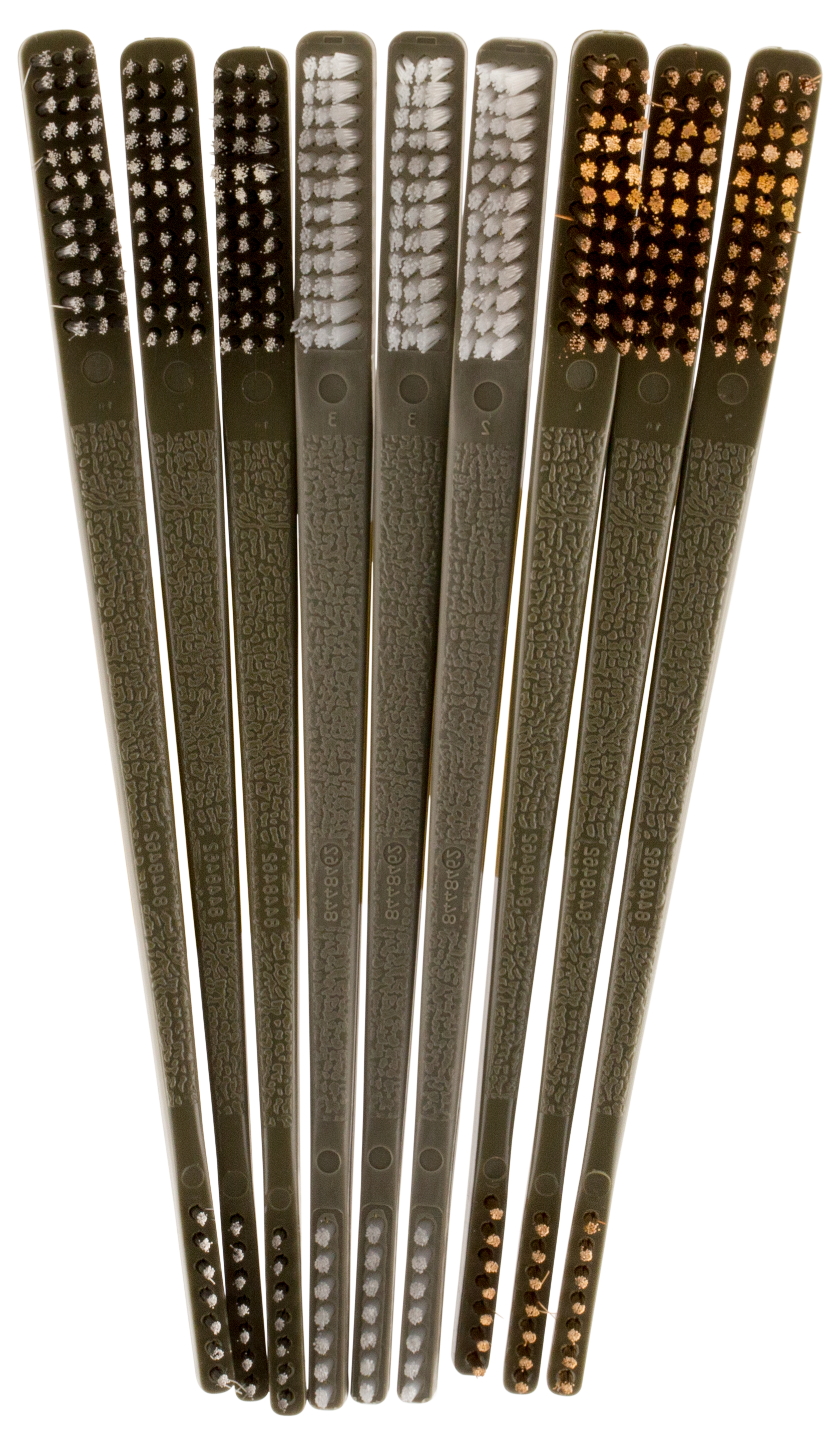 Otis FG316BP AP Brushes Variety Pack Multi-Caliber Universal Firearm 10" Long Bronze/Nylon/Stainless Steel Bristles 9 Per Pkg