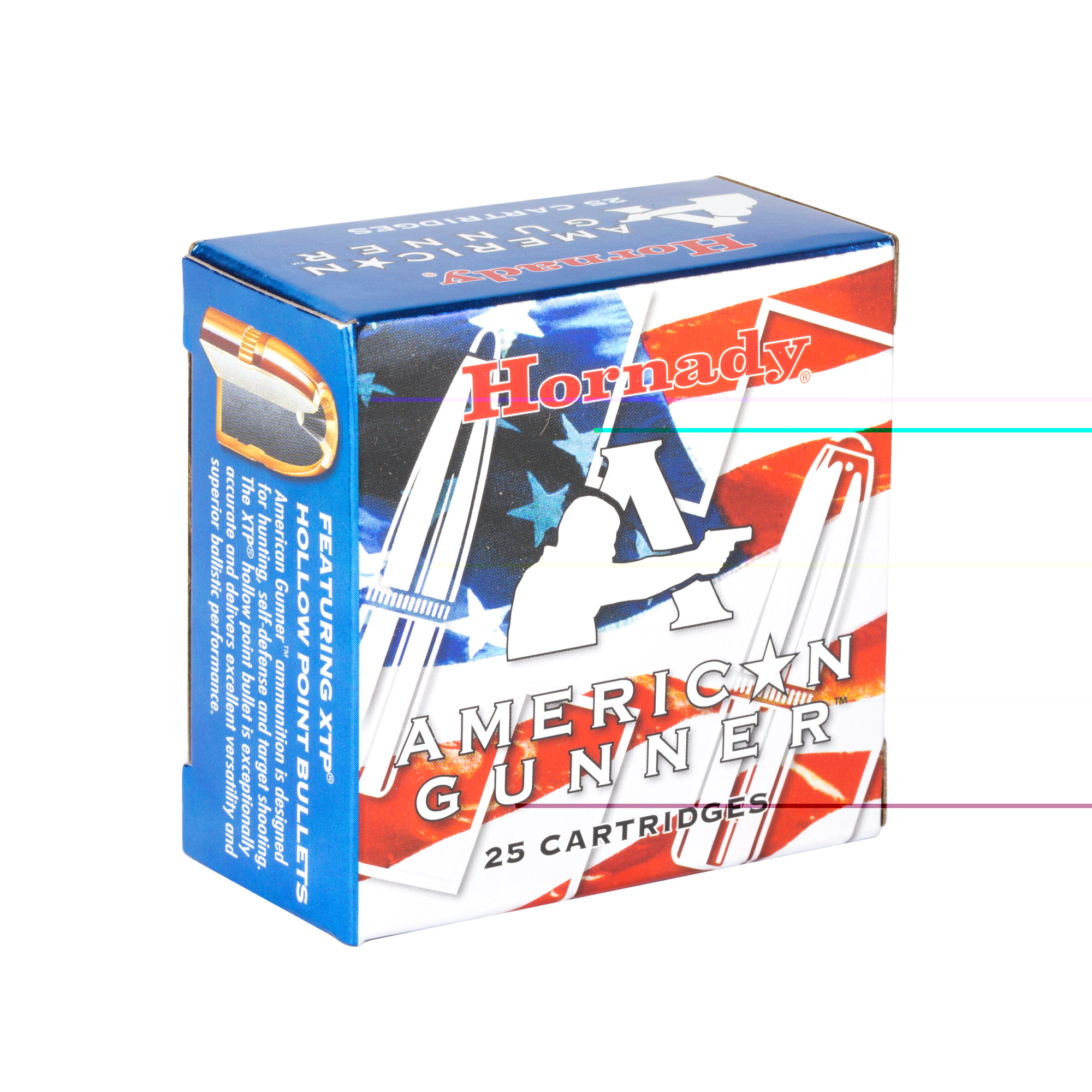 Hornady American Gunner Ammunition 9mm Luger +P 124 Grain XTP Jacketed Hollow Point Box of 25