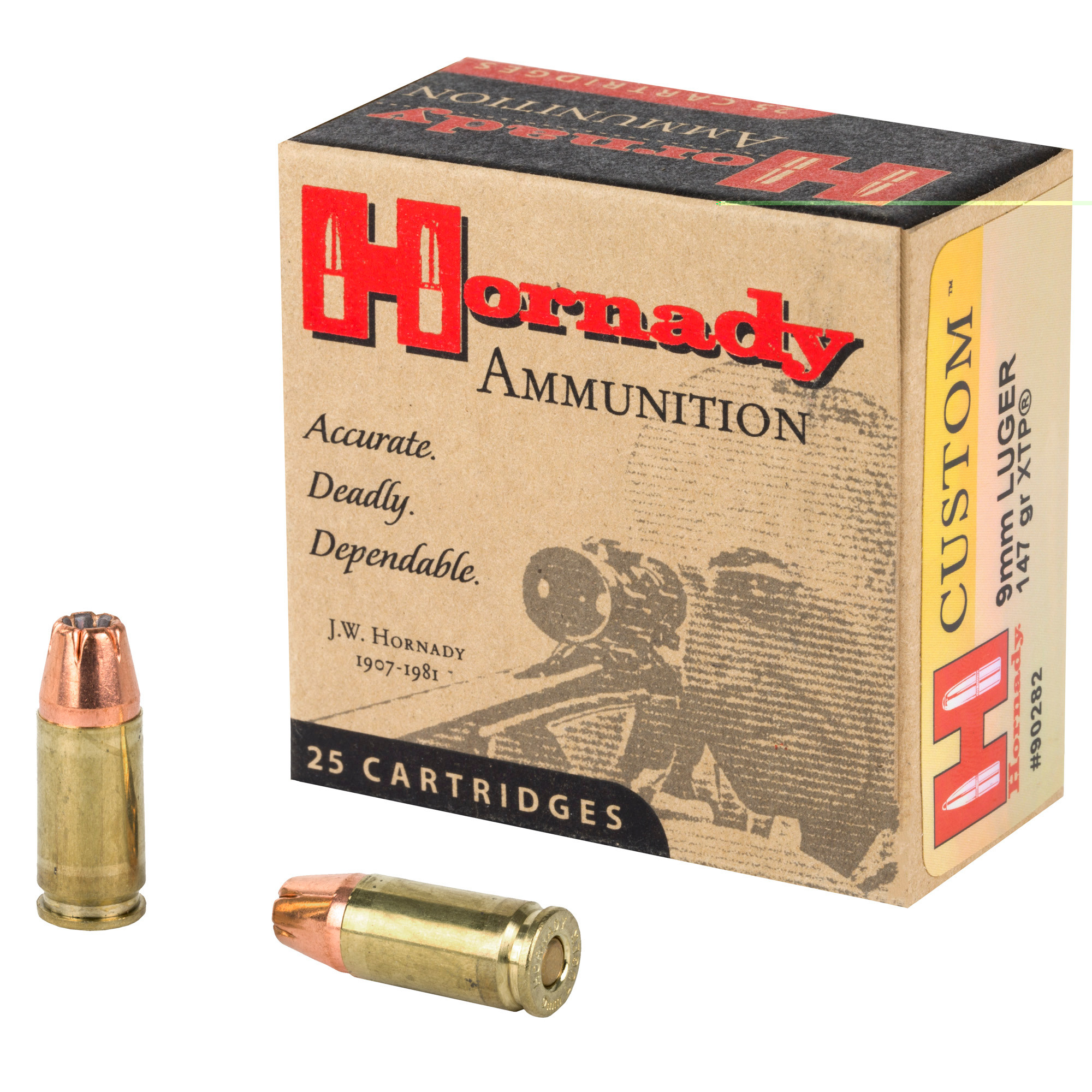 Hornady Custom Ammunition 9mm Luger 147 Grain XTP Jacketed Hollow Point Box of 25