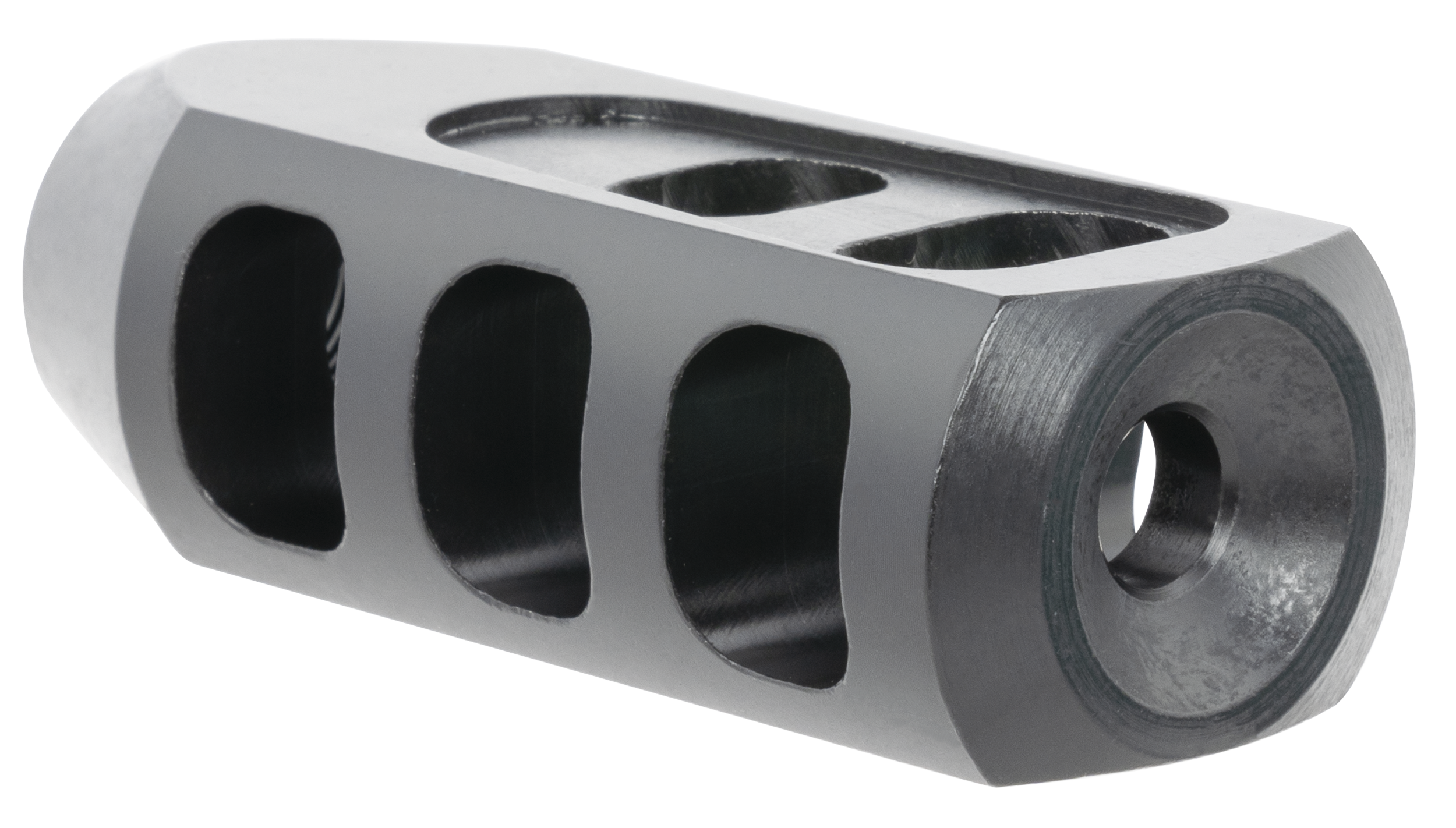 TacFireTanker Muzzle BrakeBlack Oxide Steel with 1/2"-28 tpi Threads 2.76" OAL 1.37" Diameter for 5.56x45mm NATO