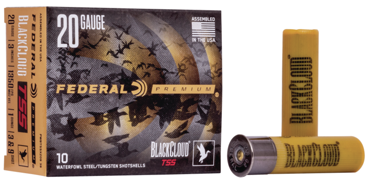 Federal Premium Black Cloud TSS Ammunition 20 Gauge 3" 1-1/4 oz #3 and #9 Non-Toxic FlightStopper Steel and Tungsten Super Shot