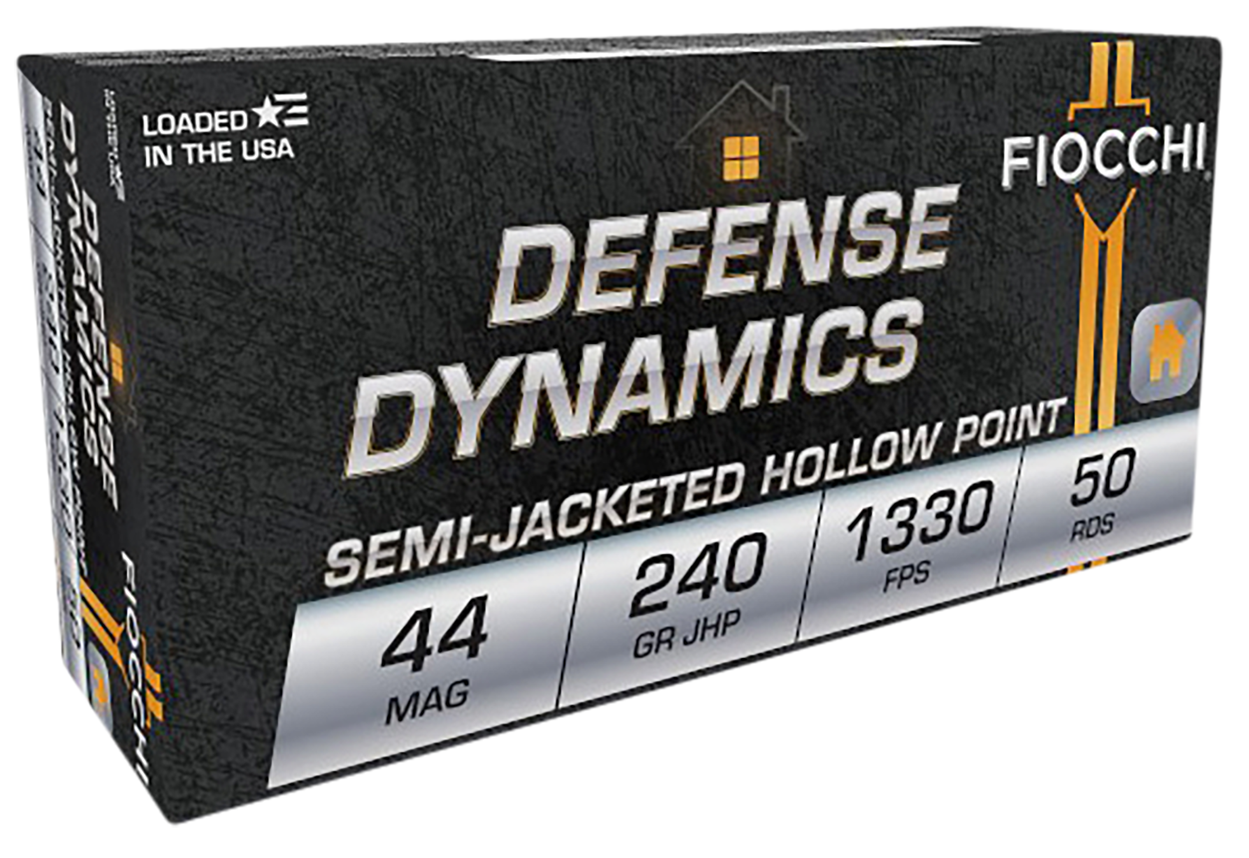 Fiocchi Defense Dynamics Ammunition 44 Remington Magnum 240 Grain Jacketed Hollow Point Box of 50