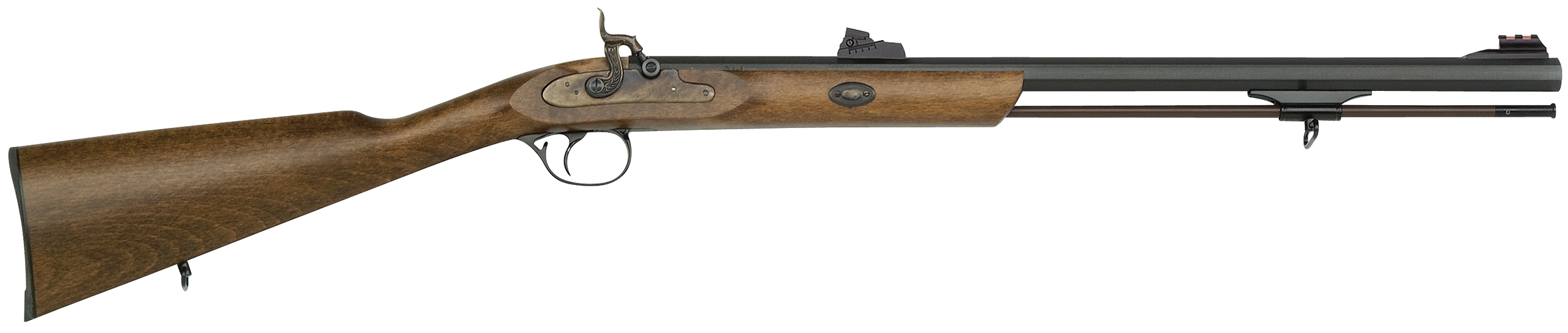 Traditions Deerhunter Muzzleloading Rifle 50 Caliber Percussion 24" Blued Barrel Hardwood Stock Brown