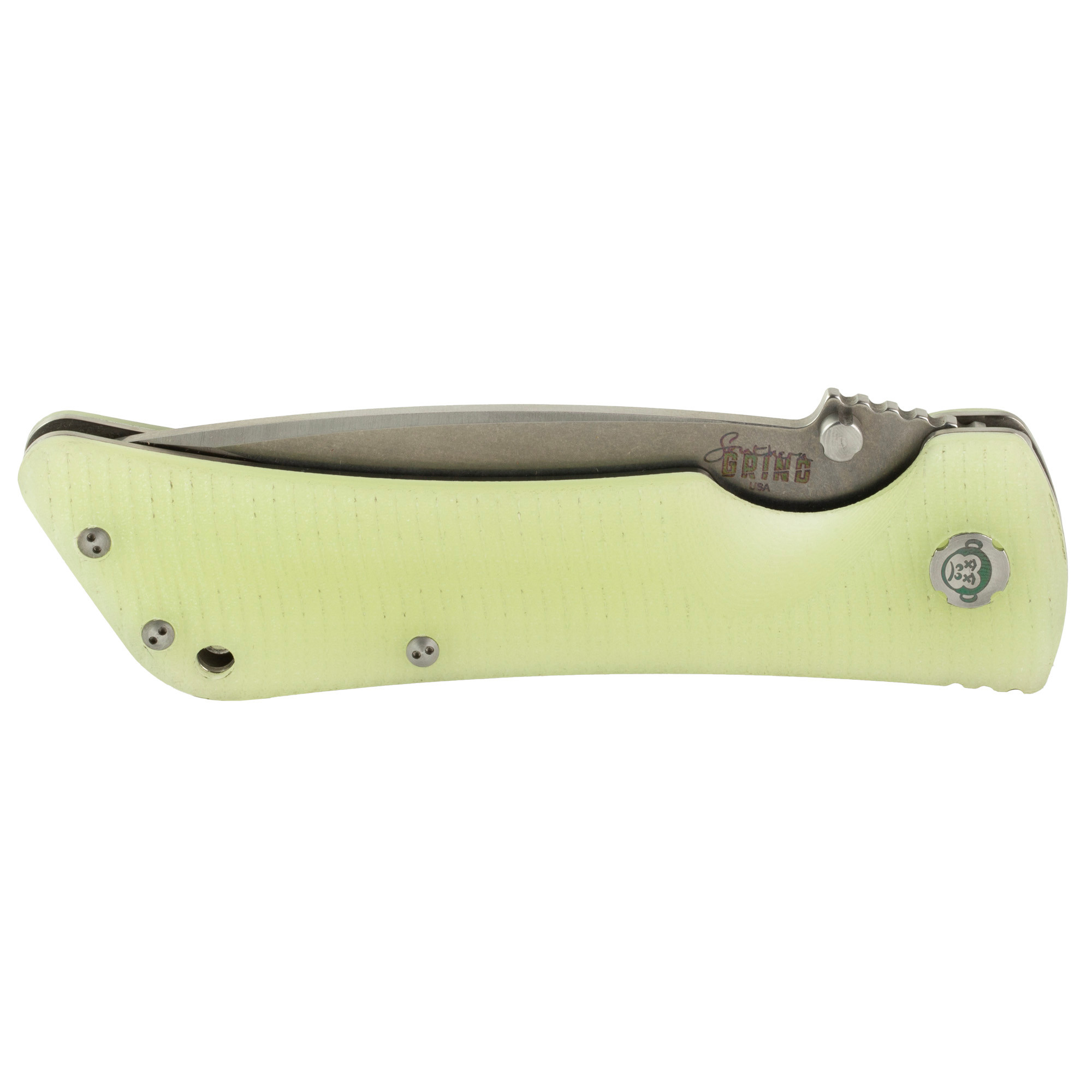 Southern Grind SG03030004 Bad Monkey4" Folding Drop Point Plain Satin 14C28N Steel Blade/ 5.25" Jade Ghost Green G10 Handle Includes Pocket Clip