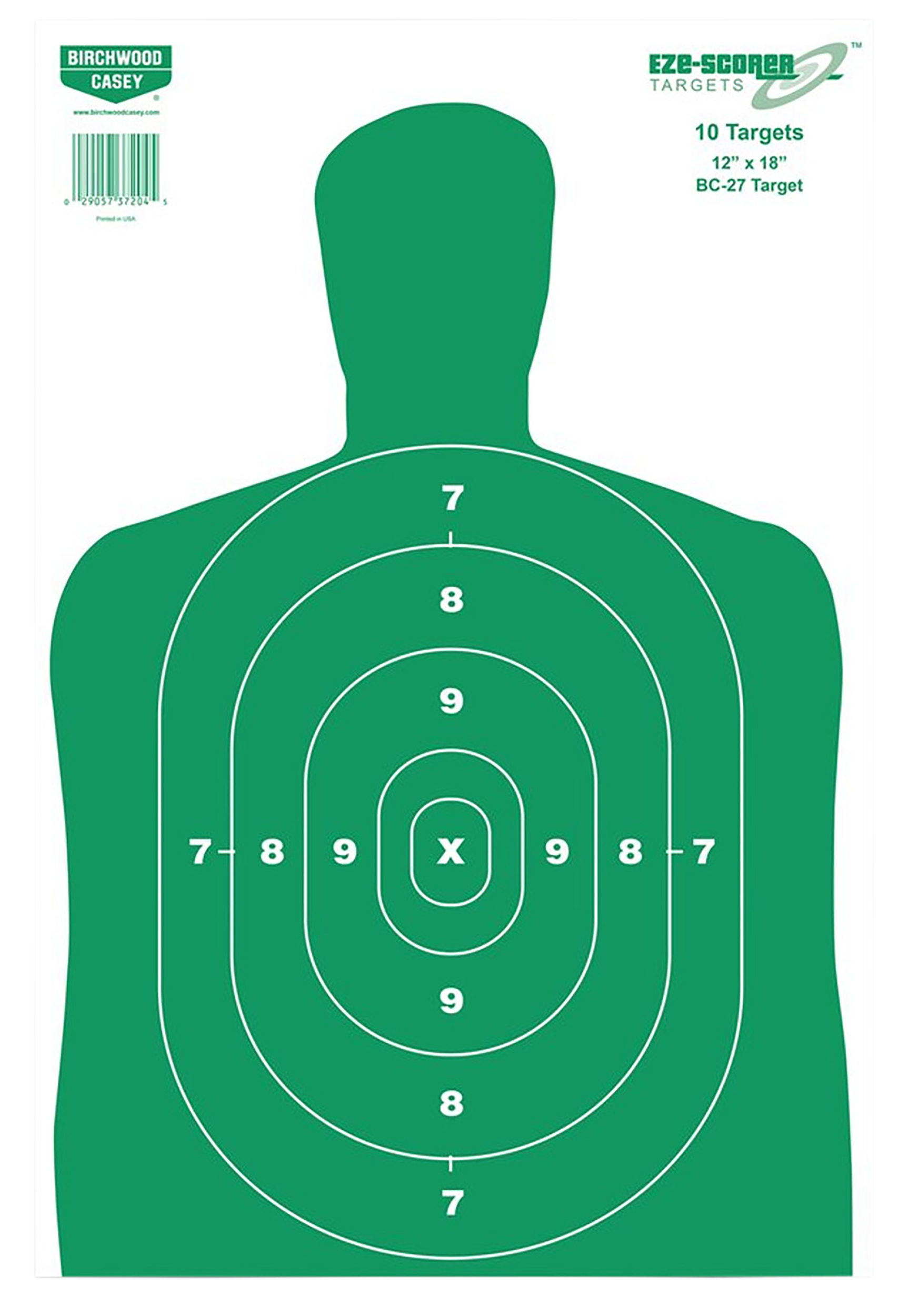 Birchwood Casey 37010 EZE-Scorer BC-27 Silhouette Paper Target 12" x 18" 100 Per Pkg