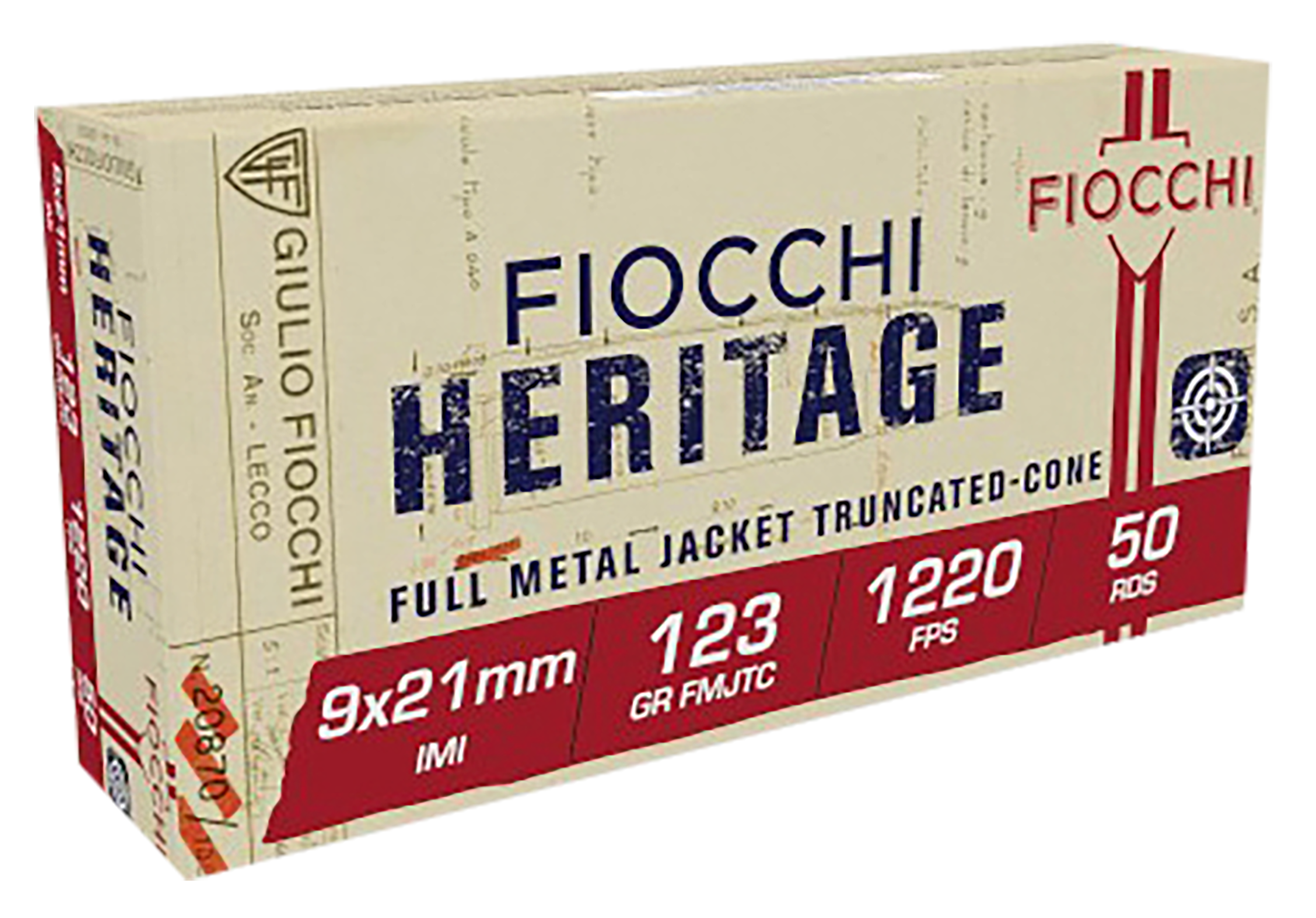 Fiocchi Shooting Dynamics 9x21 IMI 50rd Ammo 123 Grain FMJTC 20 Boxes Per Case
