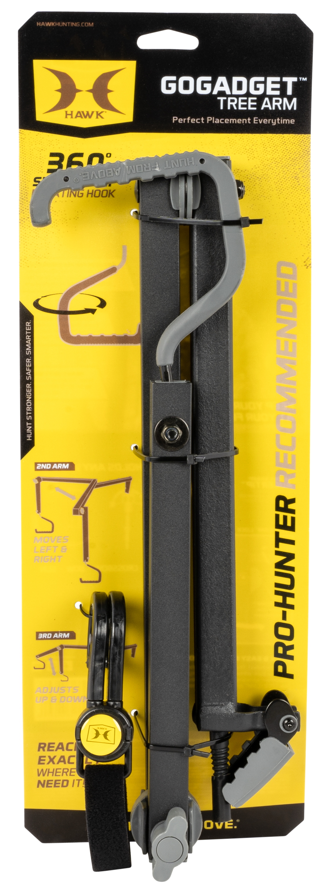 Hawk HWKHA3025 Gogadget Tree Arm Black Aluminum 14.50"-36"