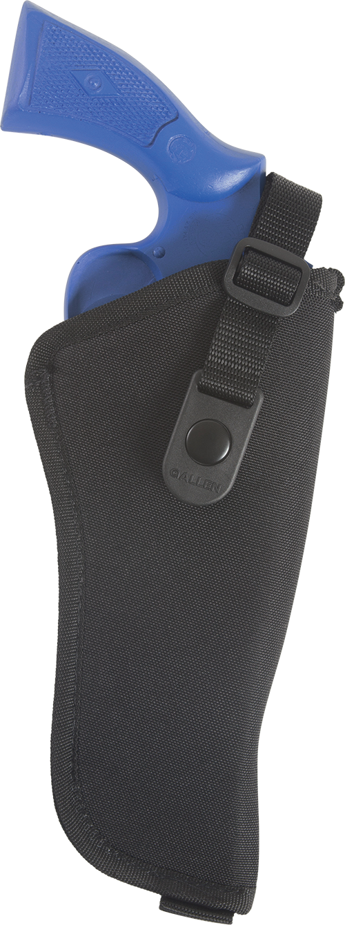 Allen 44818 Cortez Holster Size 18 OWB Style made of Polyester with Black Finish, Adjustable Strap & Belt Loop Mount Type fits 6" Barrel DA Revolver with Full Lug for Right Hand
