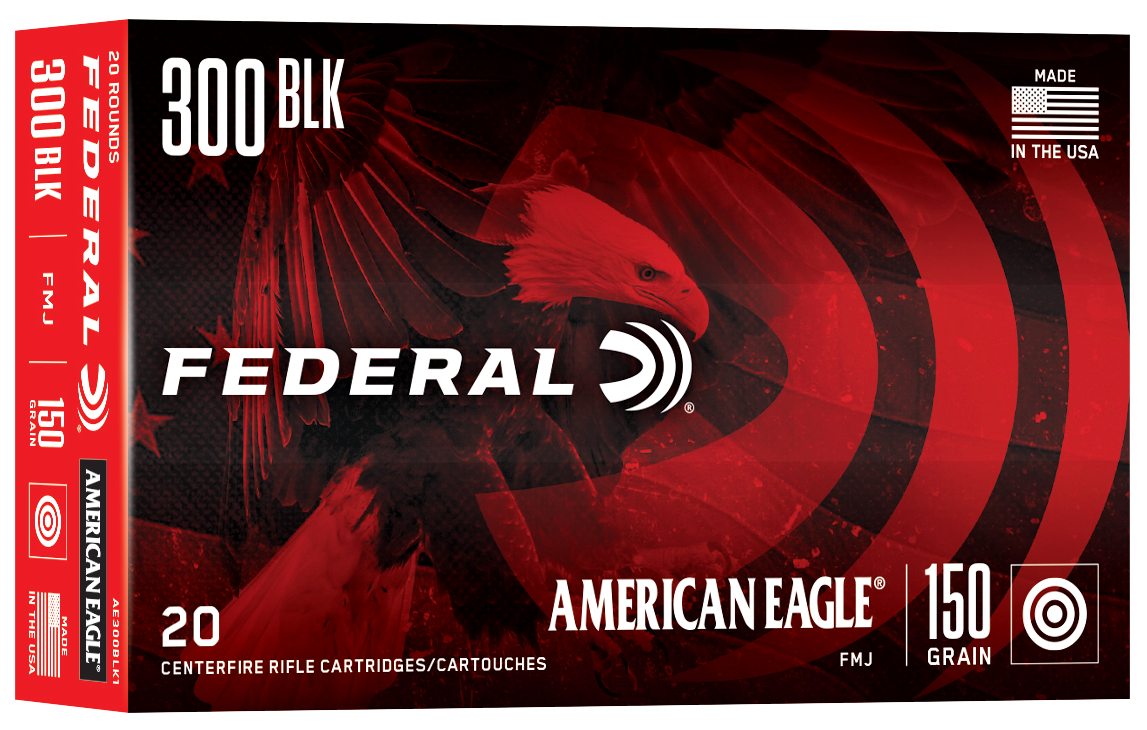 Federal American Eagle Ammunition 300 AAC Blackout 150 Grain Full Metal Jacket