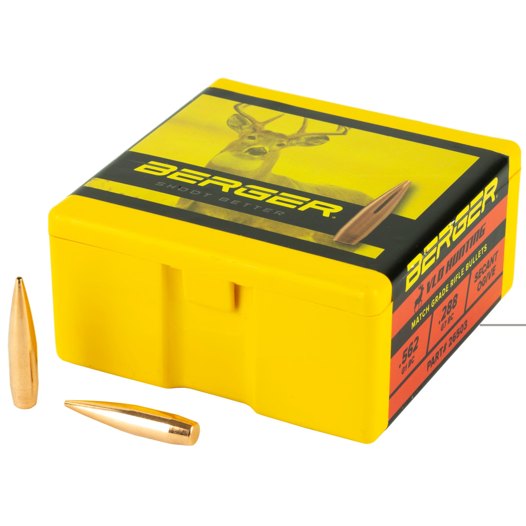 Berger Hunting Bullets 264 Caliber, 6.5mm (264 Diameter) 130 Grain VLD Hollow Point Boat Tail