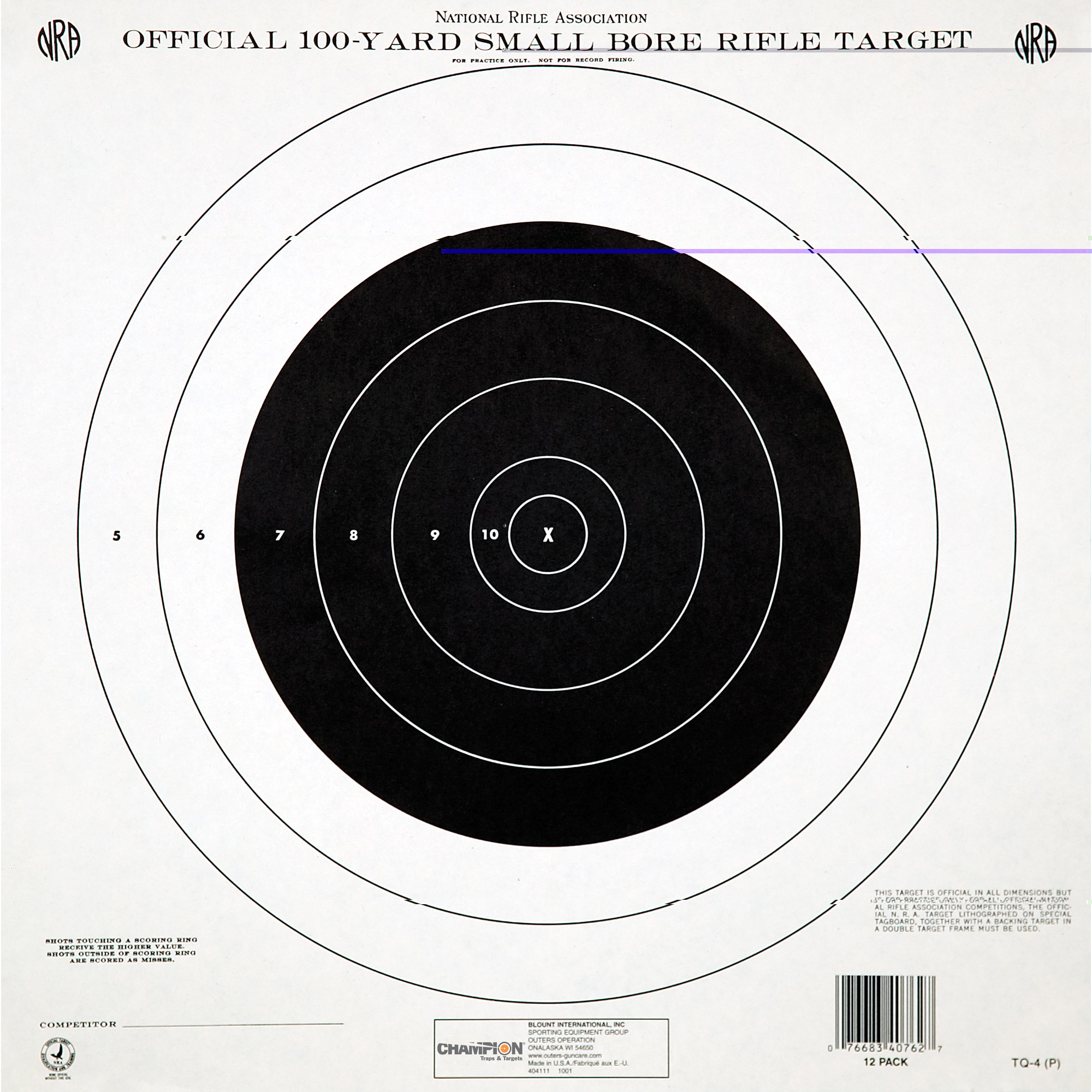 Champion Targets NRA GTQ4 100YD S|B T|Q 12pk