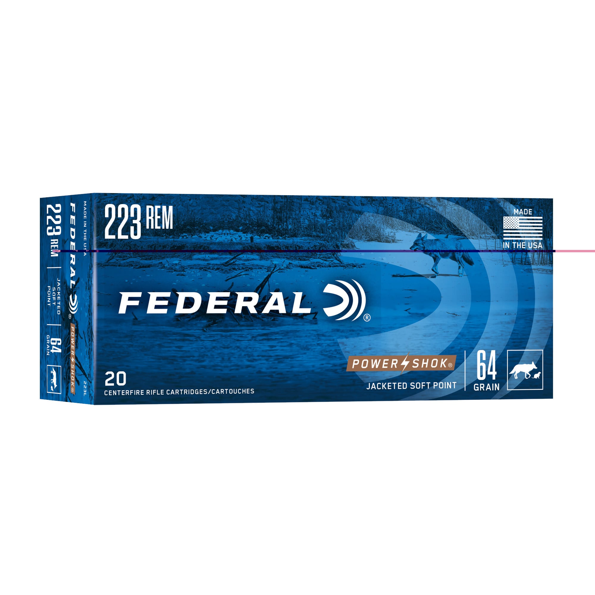 Federal Power-Shok Ammunition 223 Remington 64 Grain Soft Point 20RD