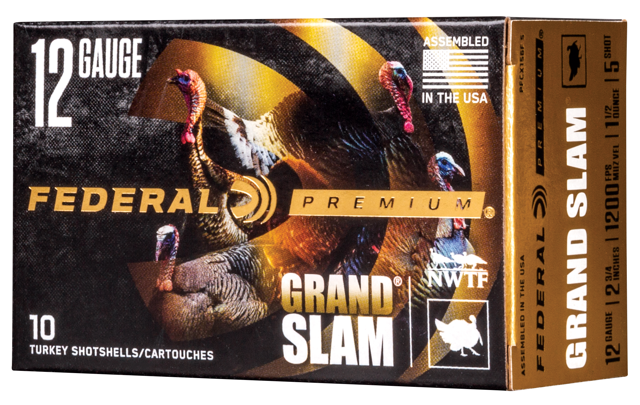 Federal PFCX156F5 Premium Grand Slam 12 Gauge 2.75" 1 1/2 oz 1200 fps 5 Shot 10 Bx/25 Cs