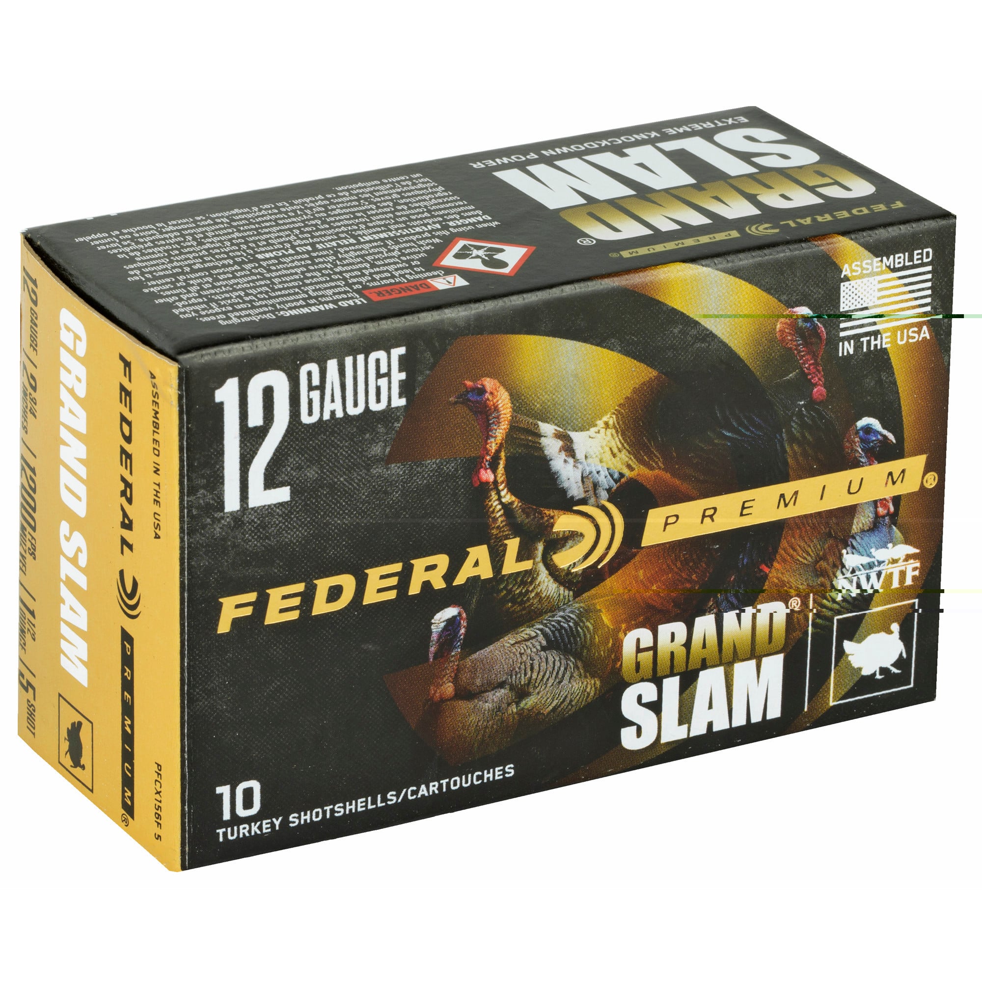 Federal PFCX156F5 Premium Grand Slam 12 Gauge 2.75" 1 1/2 oz 1200 fps 5 Shot 10 Bx/25 Cs
