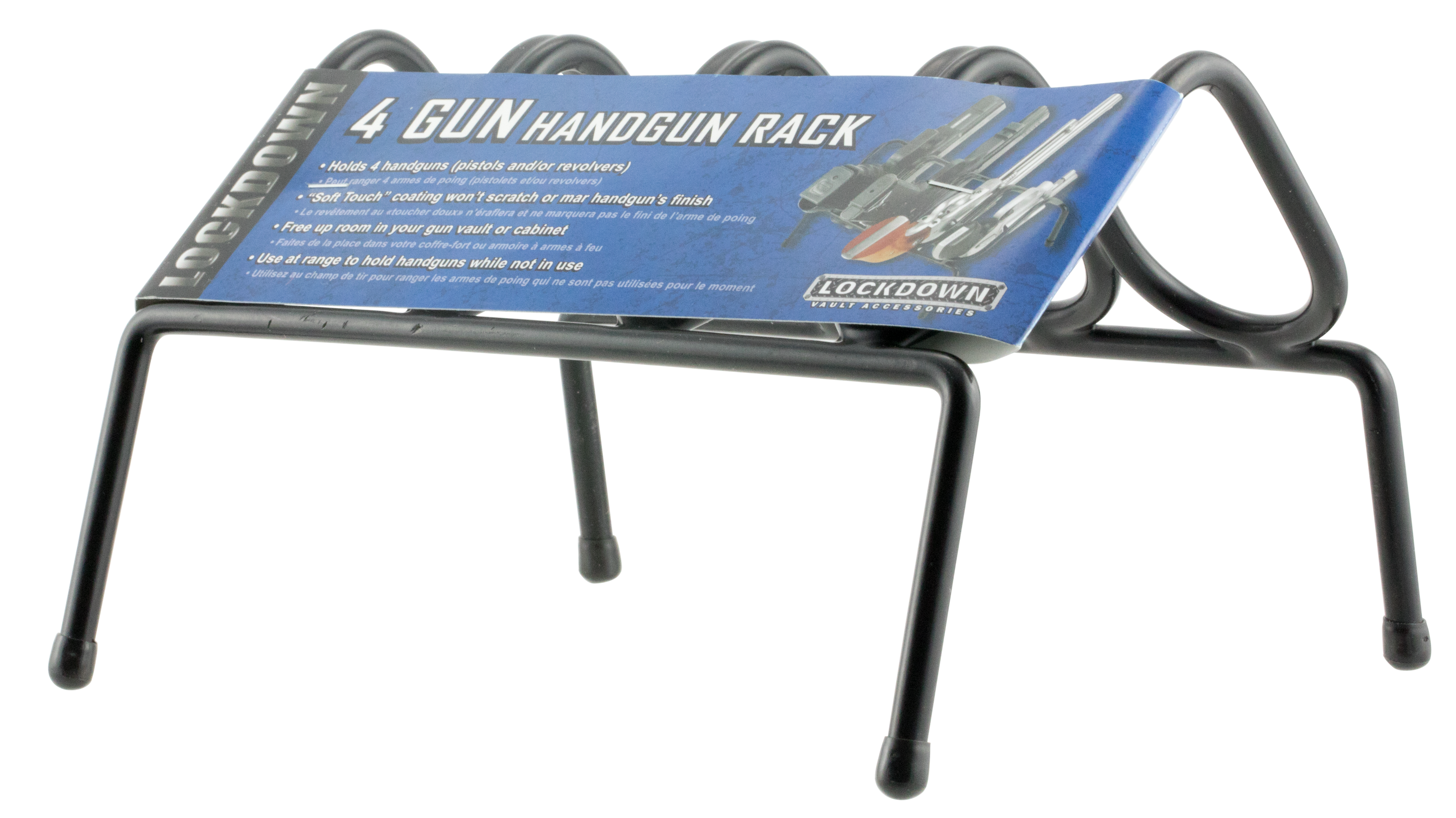 Lockdown 222200 Handgun Rack 4 Guns Metal Black
