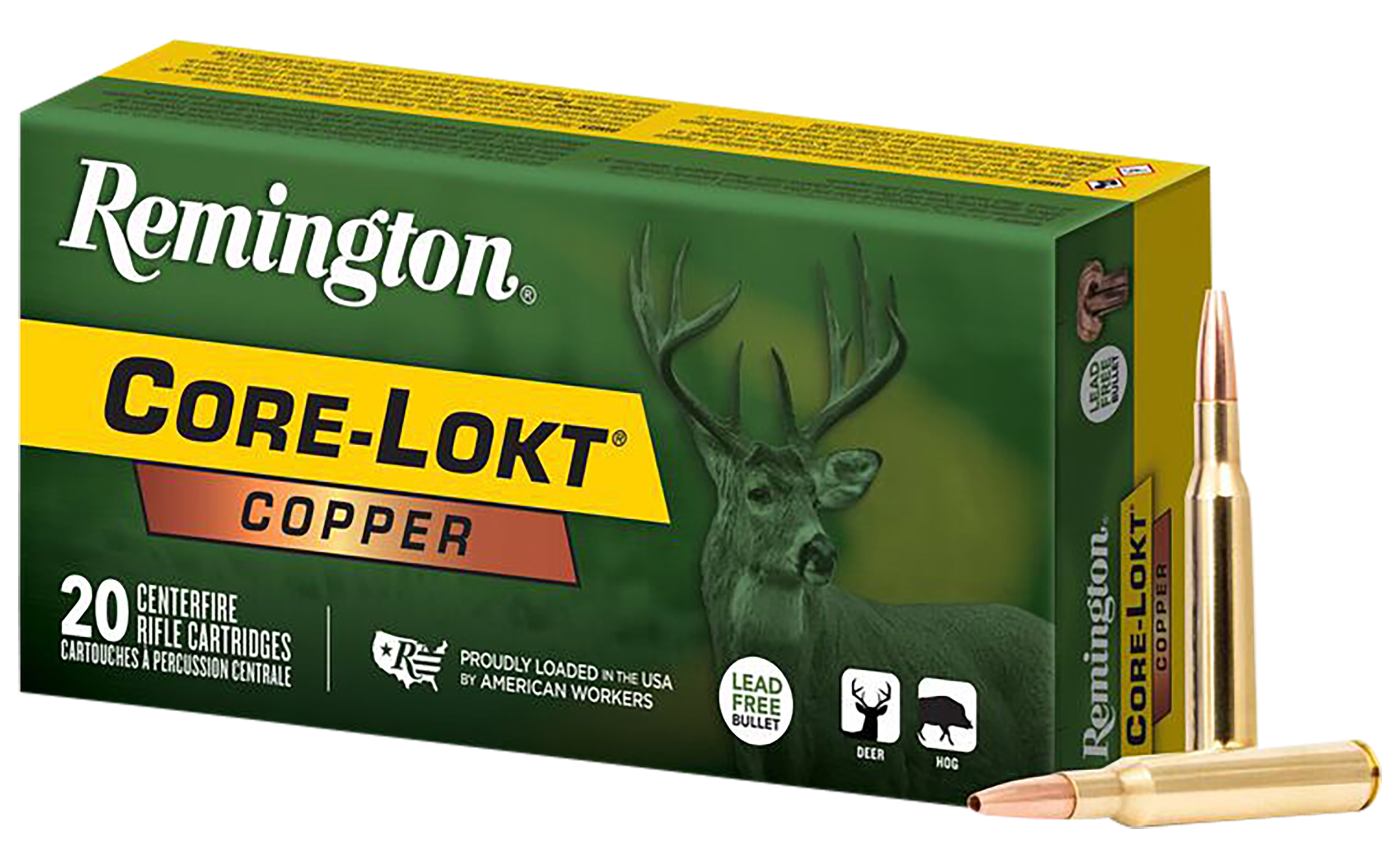 Remington Core-Lokt Copper Ammunition 270 Winchester 130 Grain Solid Hollow Point Lead Free 20RD